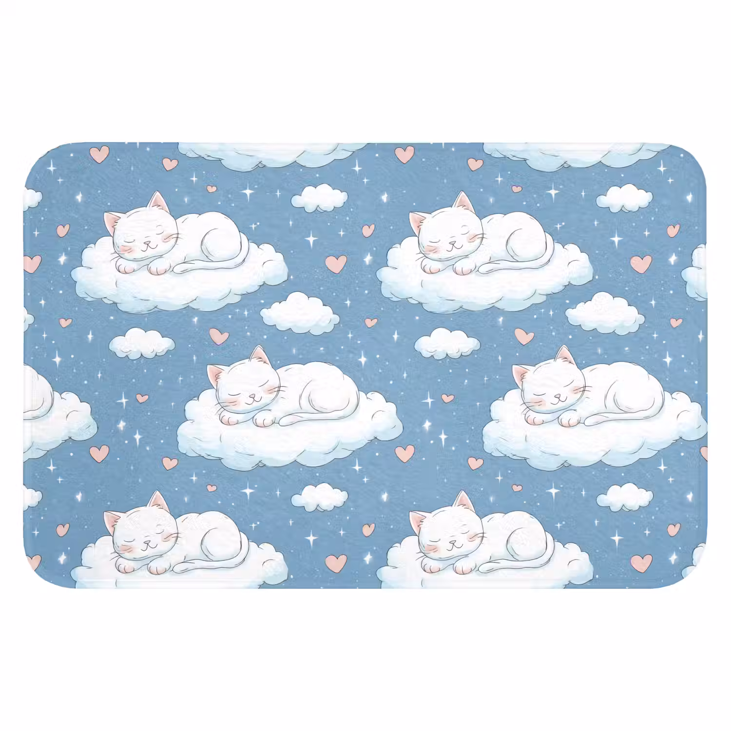 Kitten - Wolken - Blauw Badmat klein 997 -3d