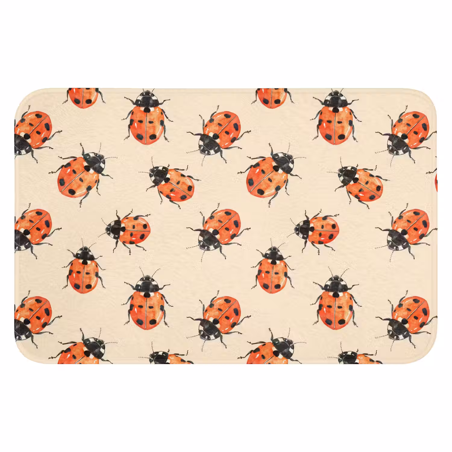 Lieveheersbeestjes - Patroon - Rood Badmat klein 997 -3d
