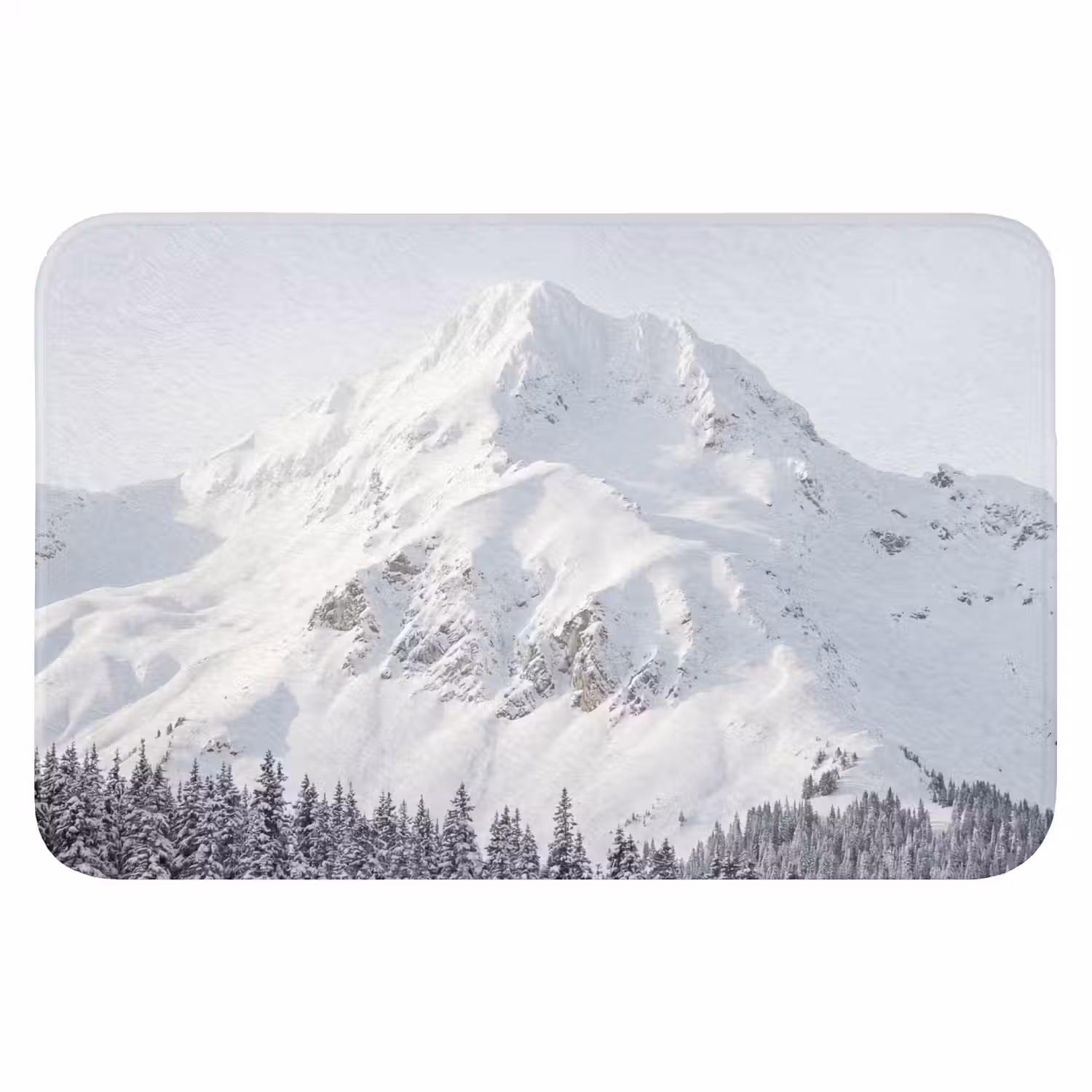 Berg - Sneeuw - Winter - Natuur - Wit Badmat klein -3d