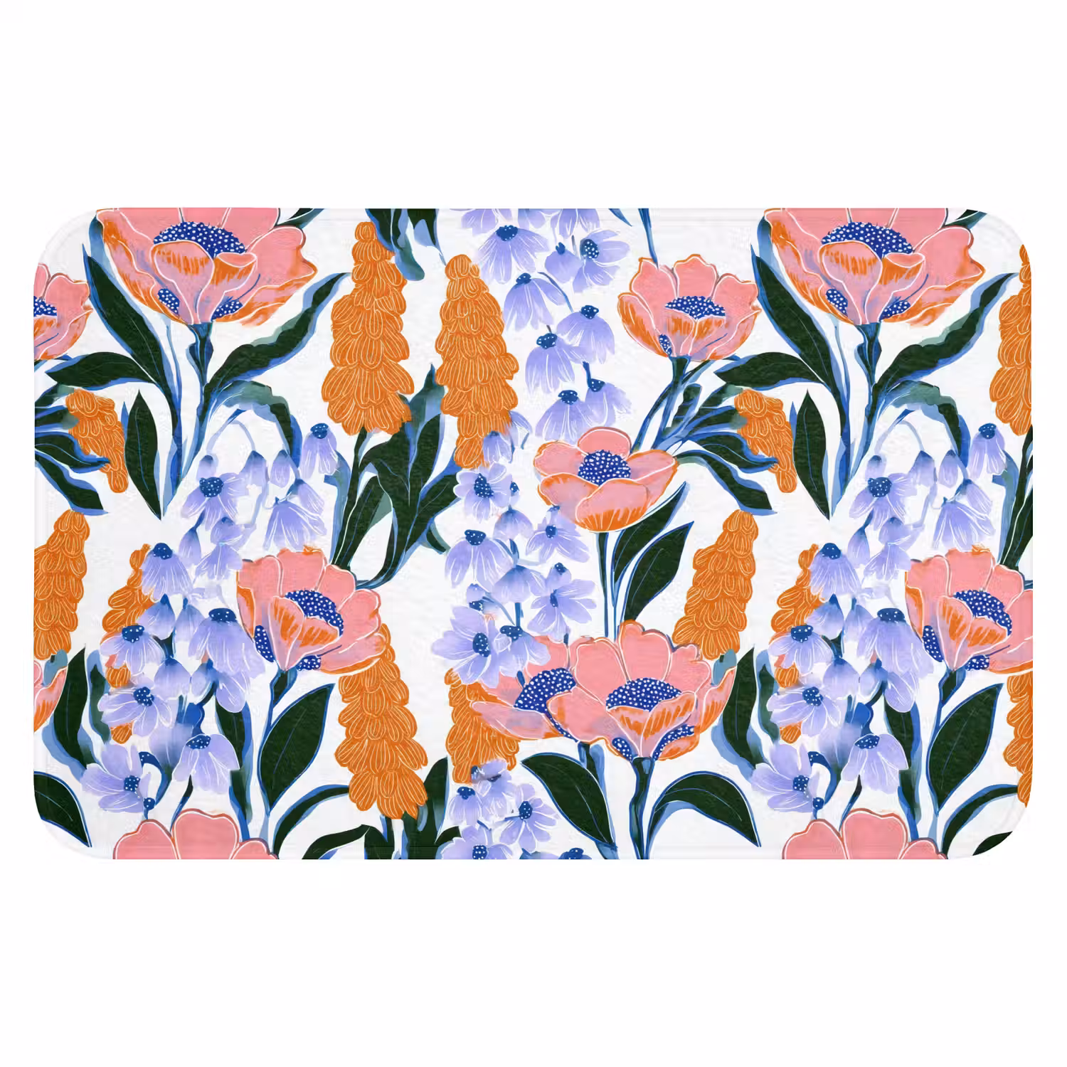Patroon - Aquarel - Kleurrijk Badmat klein 997 -3d