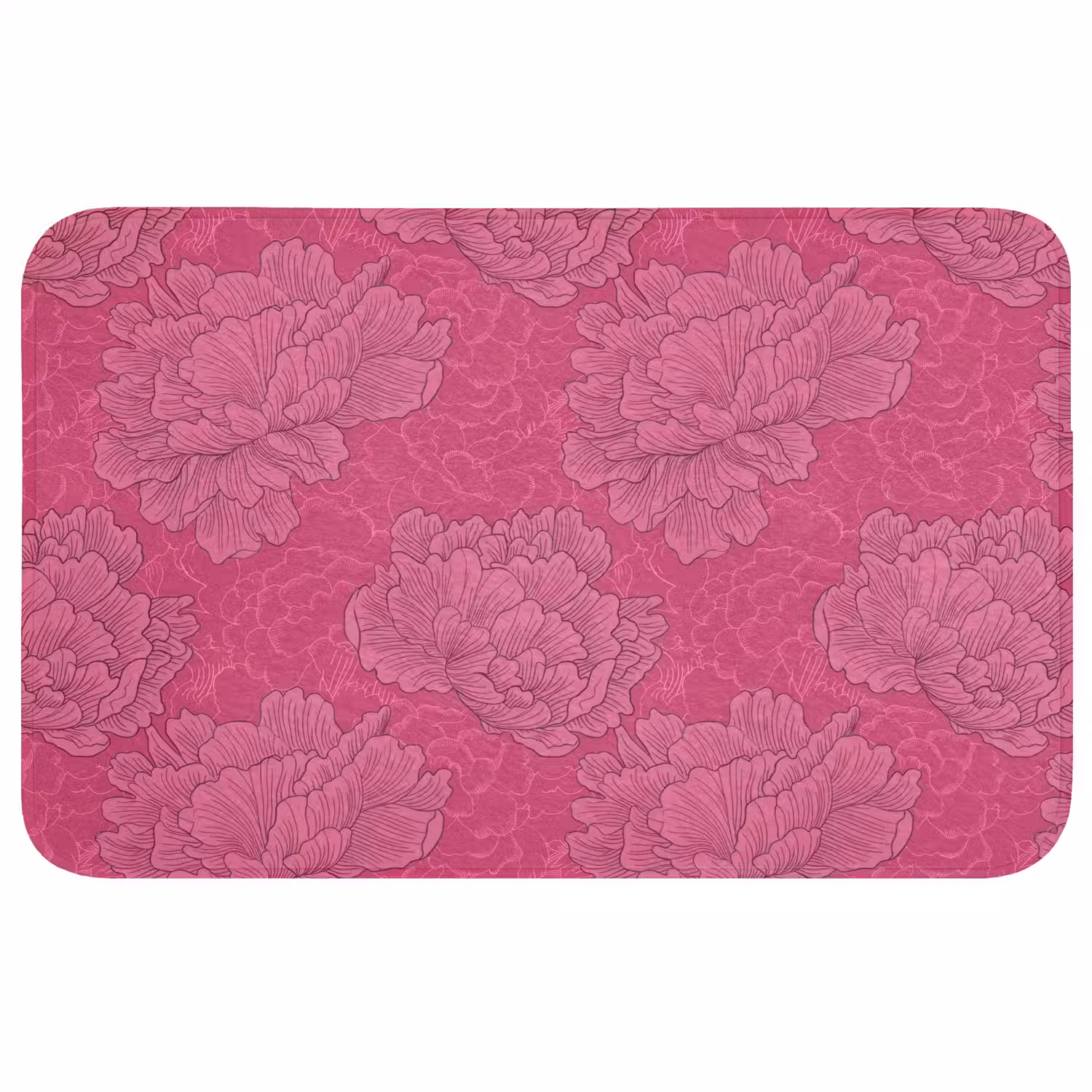 Pioenrozen - Energiek - Roze Badmat middel 997 -3d