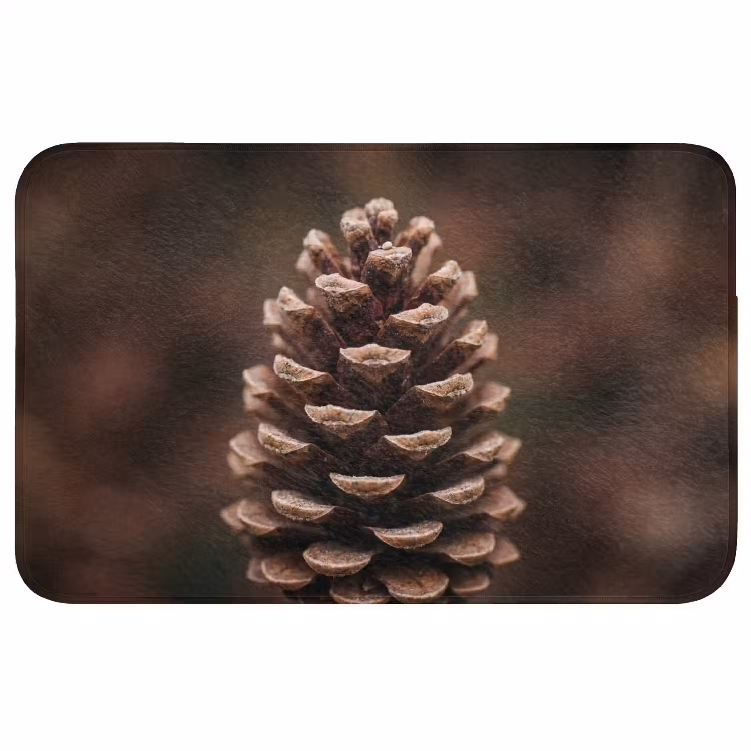 Dennenappel - Bos - Herfst - Bruin - Sfeervol Badmat klein -3d