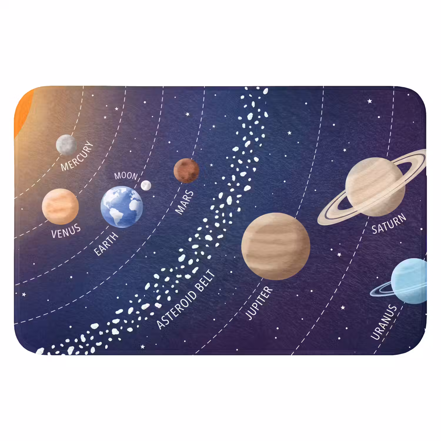 Planetenstelsel - Ruimte - Illustratie Badmat klein -3d