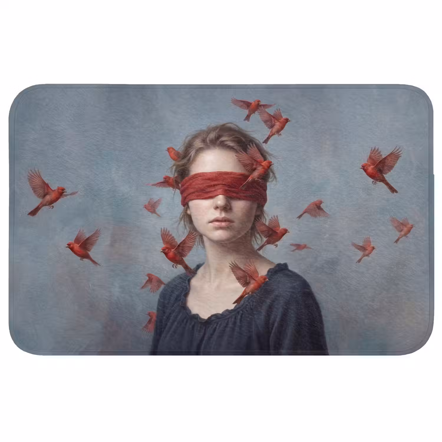 Portret - Krachtig - Rood Badmat klein -3d