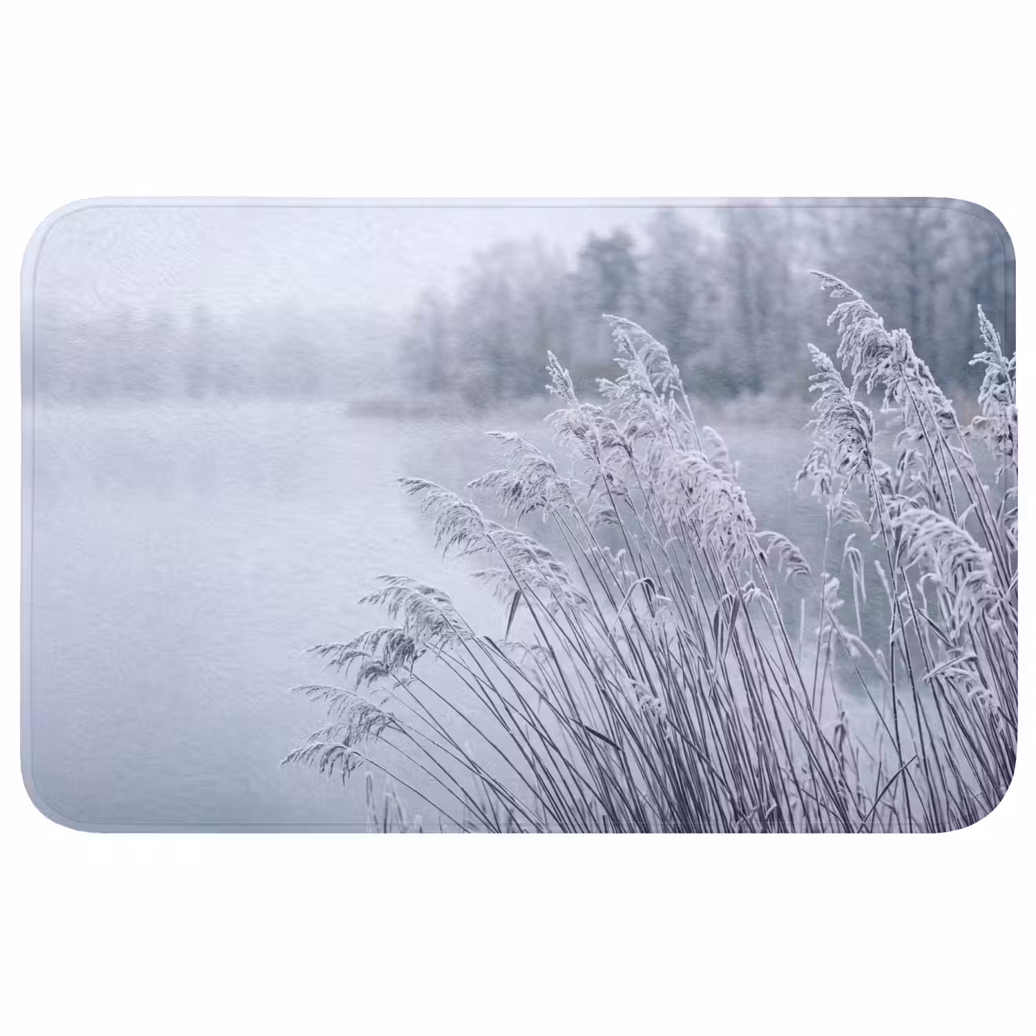 Riet - Bevroren - Winter - Natuur Badmat klein -3d
