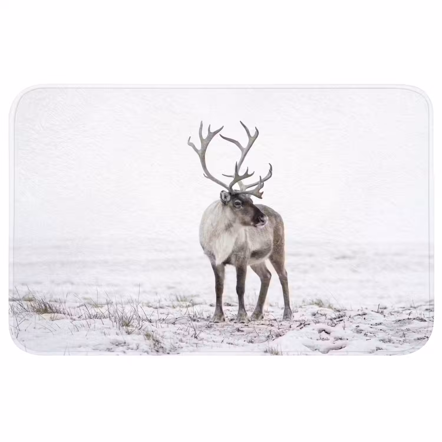Rendier - Gewei - Sneeuw - Winter Badmat middel -3d