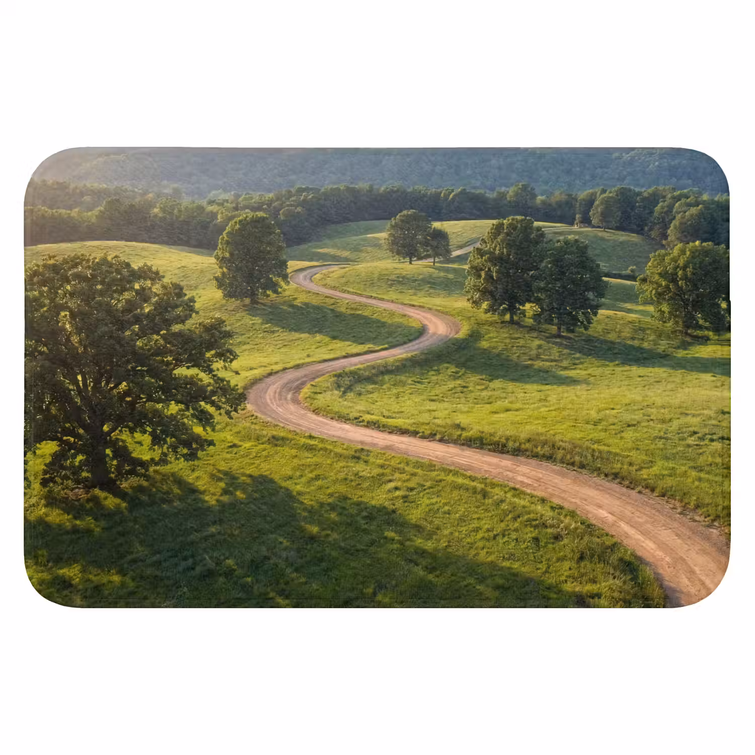 Weg - Weide - Natuur - Groen Badmat klein -3d