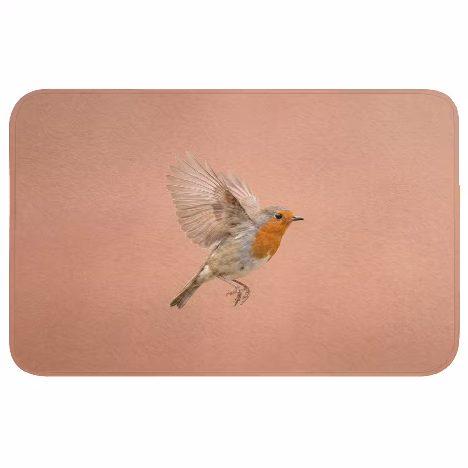 Roodborst - Natuur - Roze Badmat klein -3d