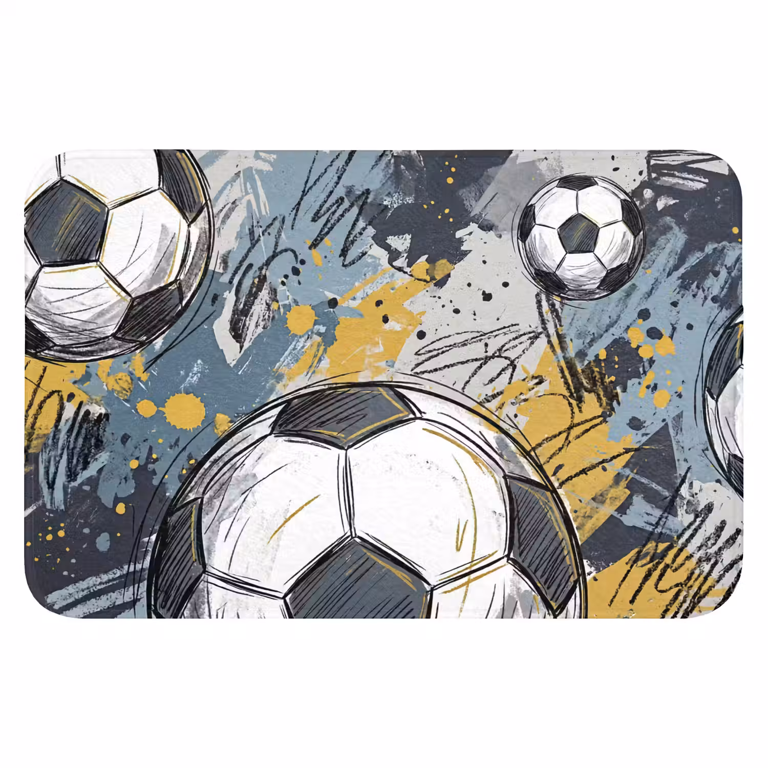 Voetbal - Abstract - Sport - Kleurrijk Badmat klein -3d