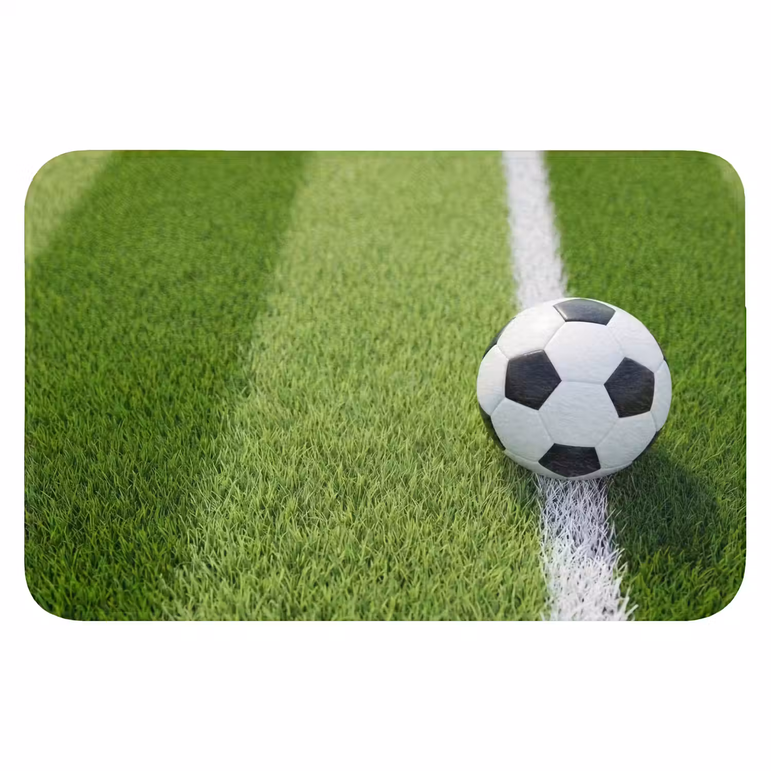 Voetbal - Grasveld - Sport - Groen Badmat klein -3d