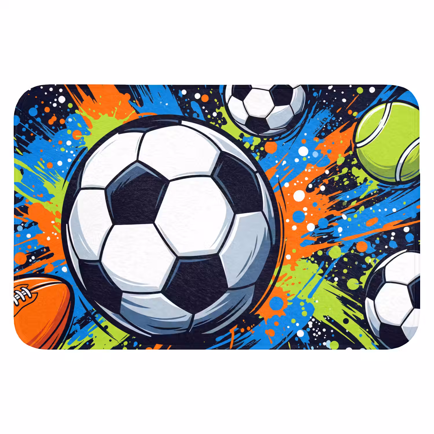Sport - Ballen - Kleurrijk Badmat klein -3d