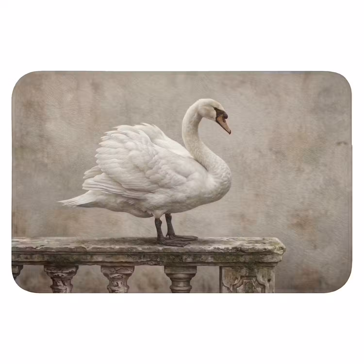 Zwaan - Elegant - Dieren - Wit Badmat klein -3d