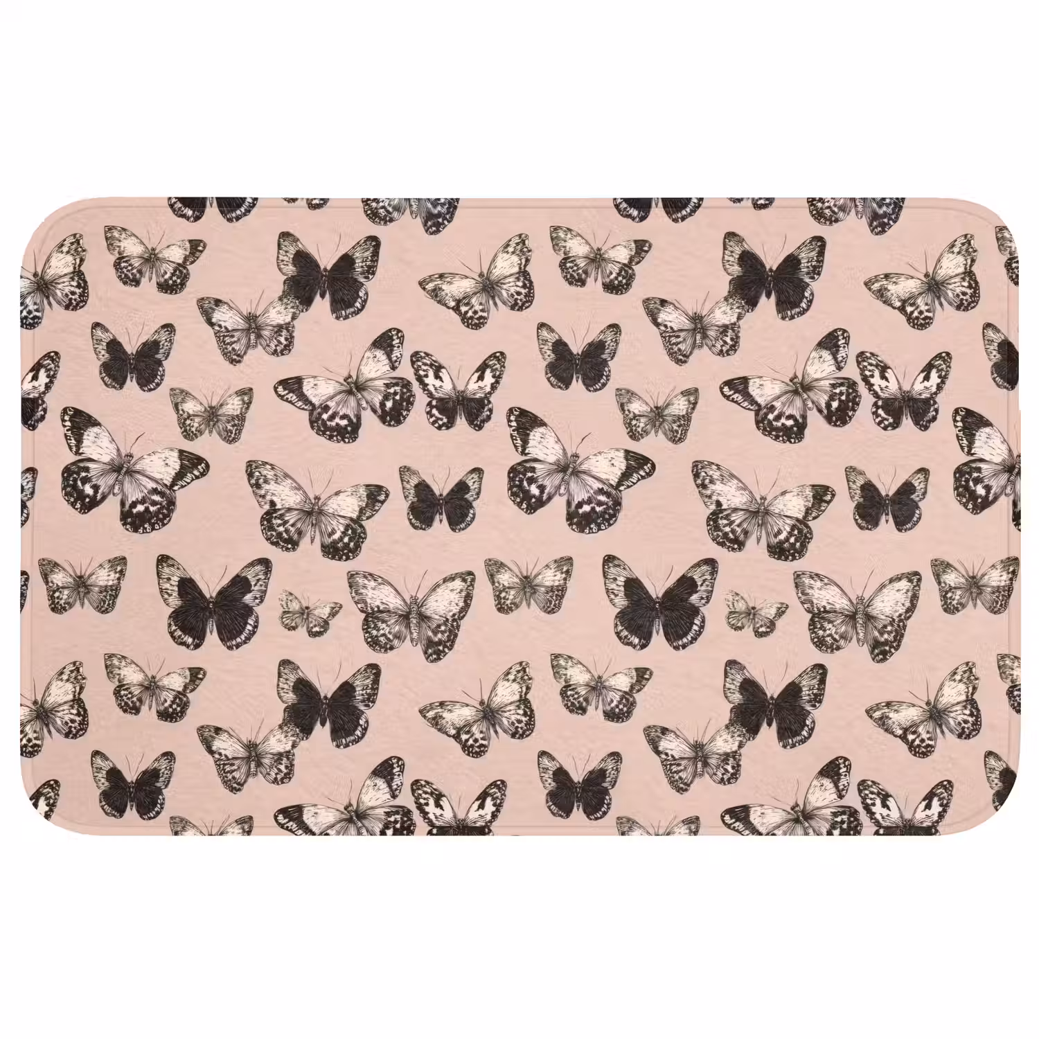 Tijdloos - Vlinders - Perzik Badmat middel 997 -3d