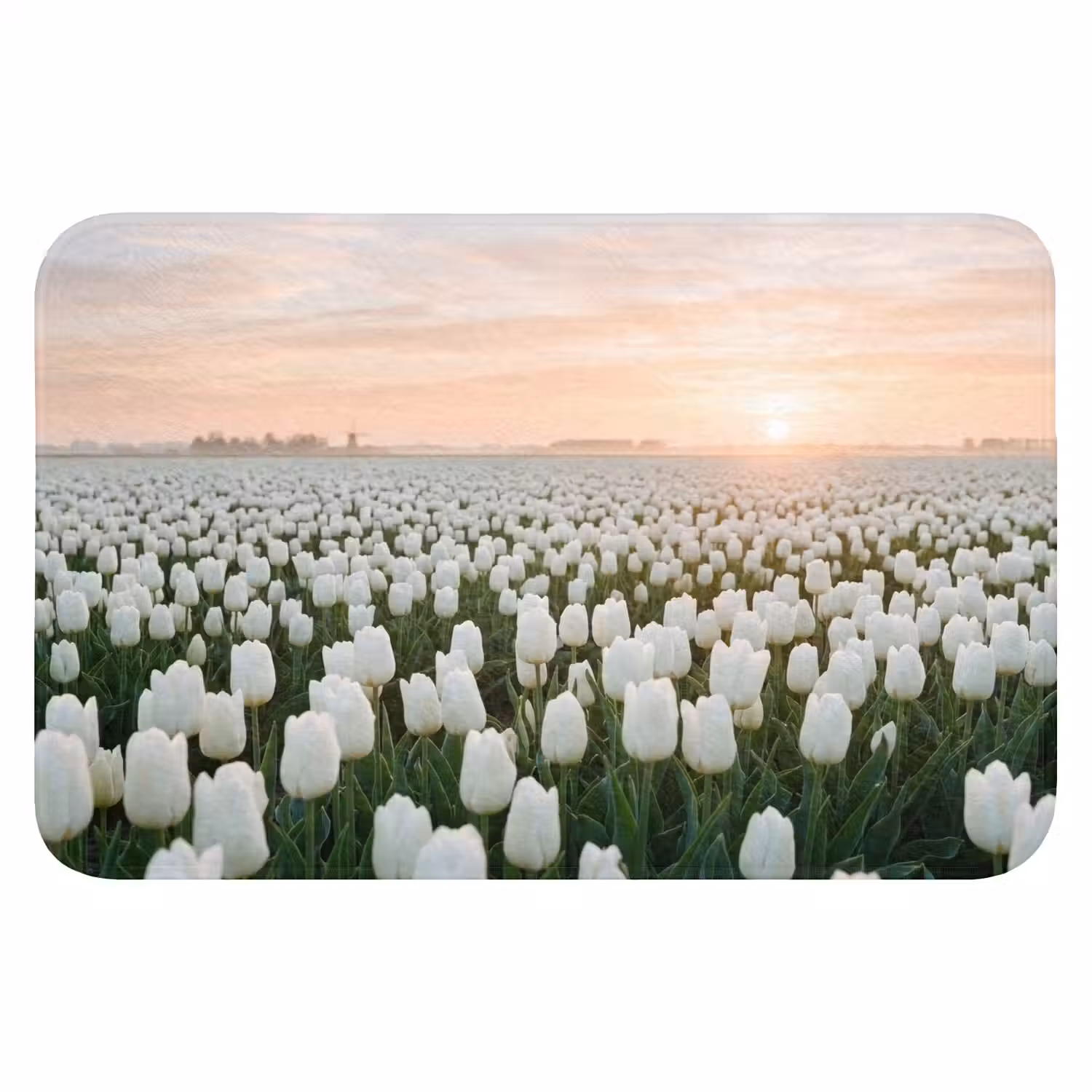 Tulpen - Landschap - Wit Badmat klein -3d
