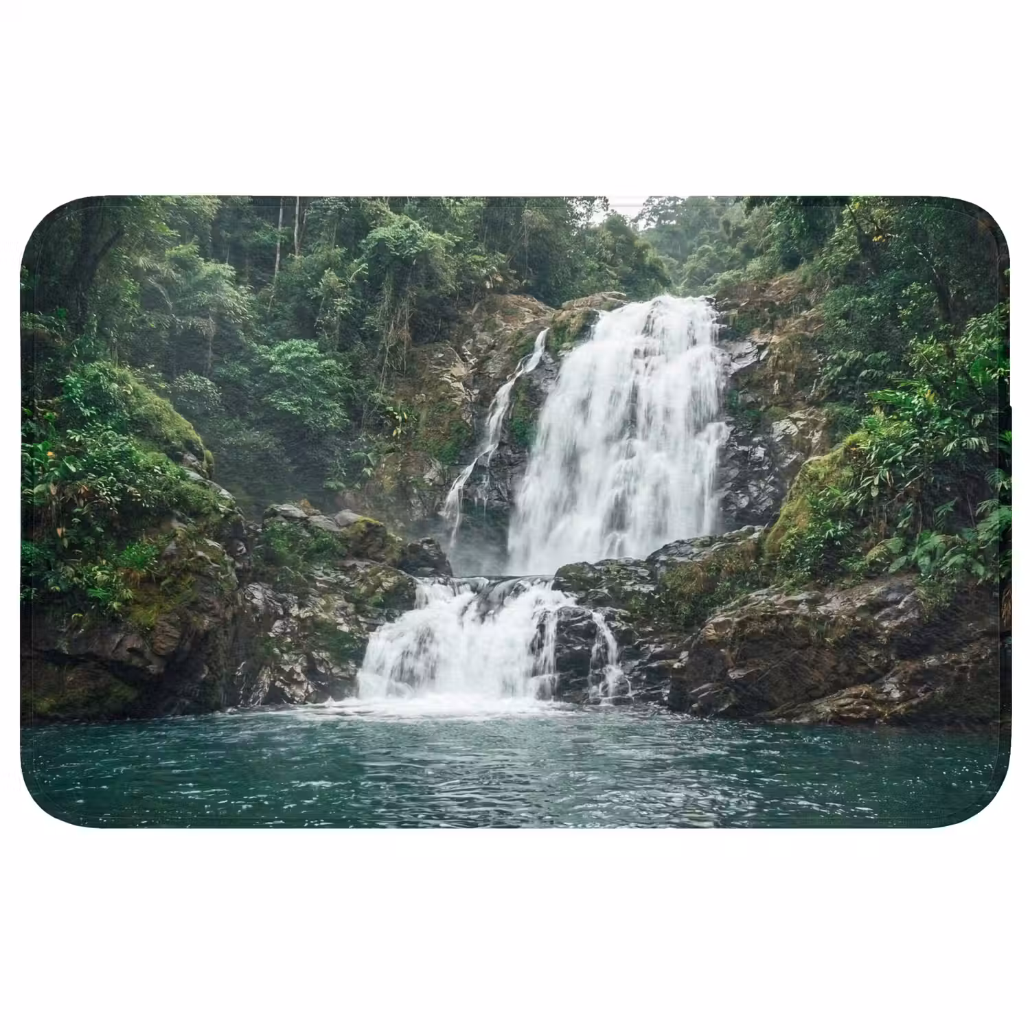 Waterval - Bos - Natuur - Groen Badmat middel -3d