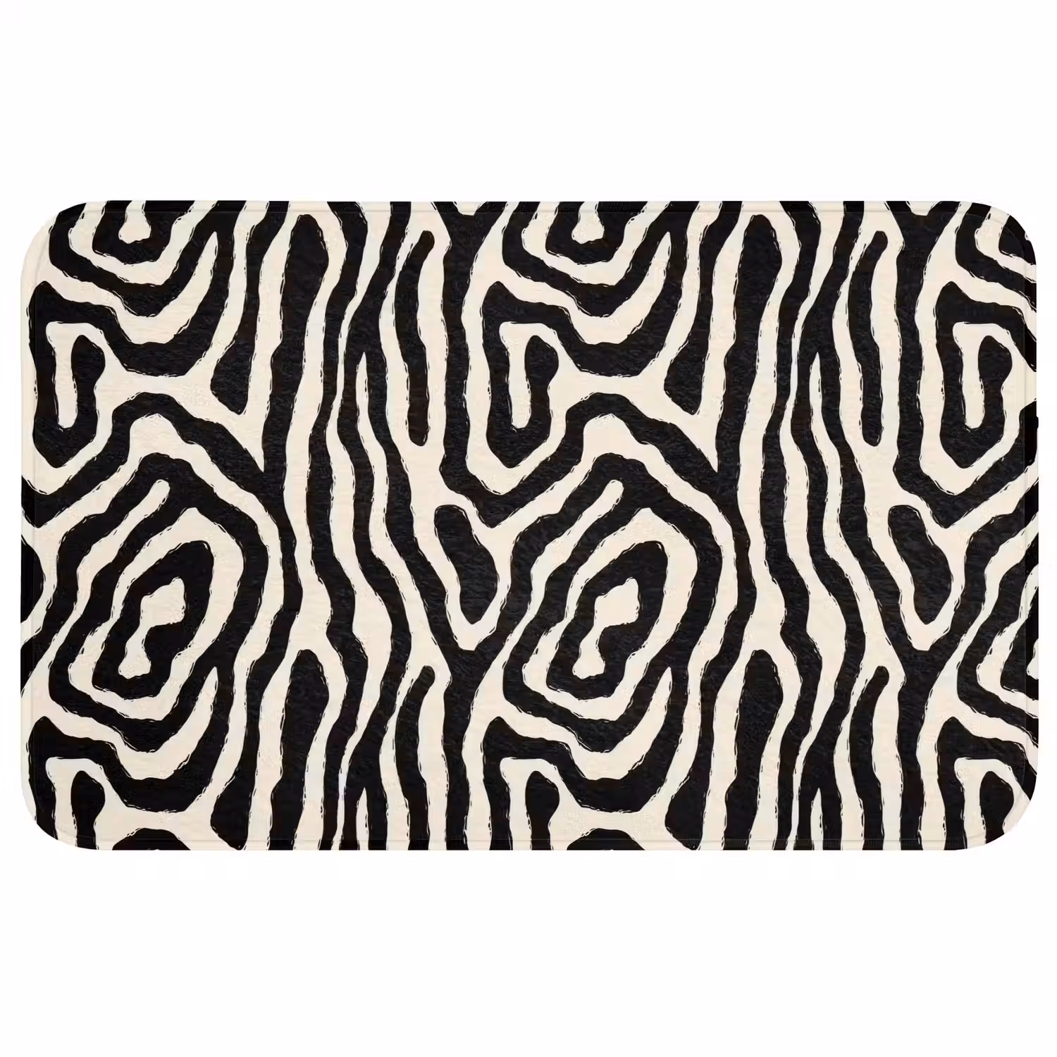 Zebra - Abstract - Zwart Badmat middel 997 -3d