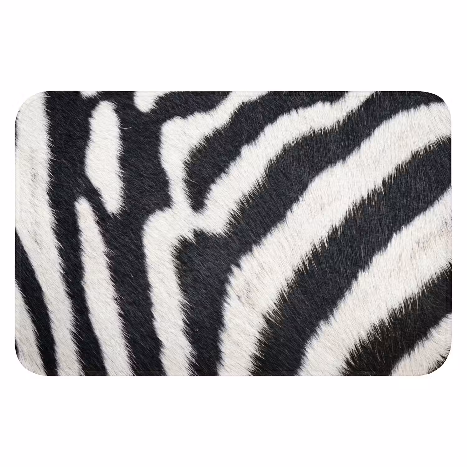 Zebra - Vacht - Klassiek - Zwart - Wit Badmat klein -3d