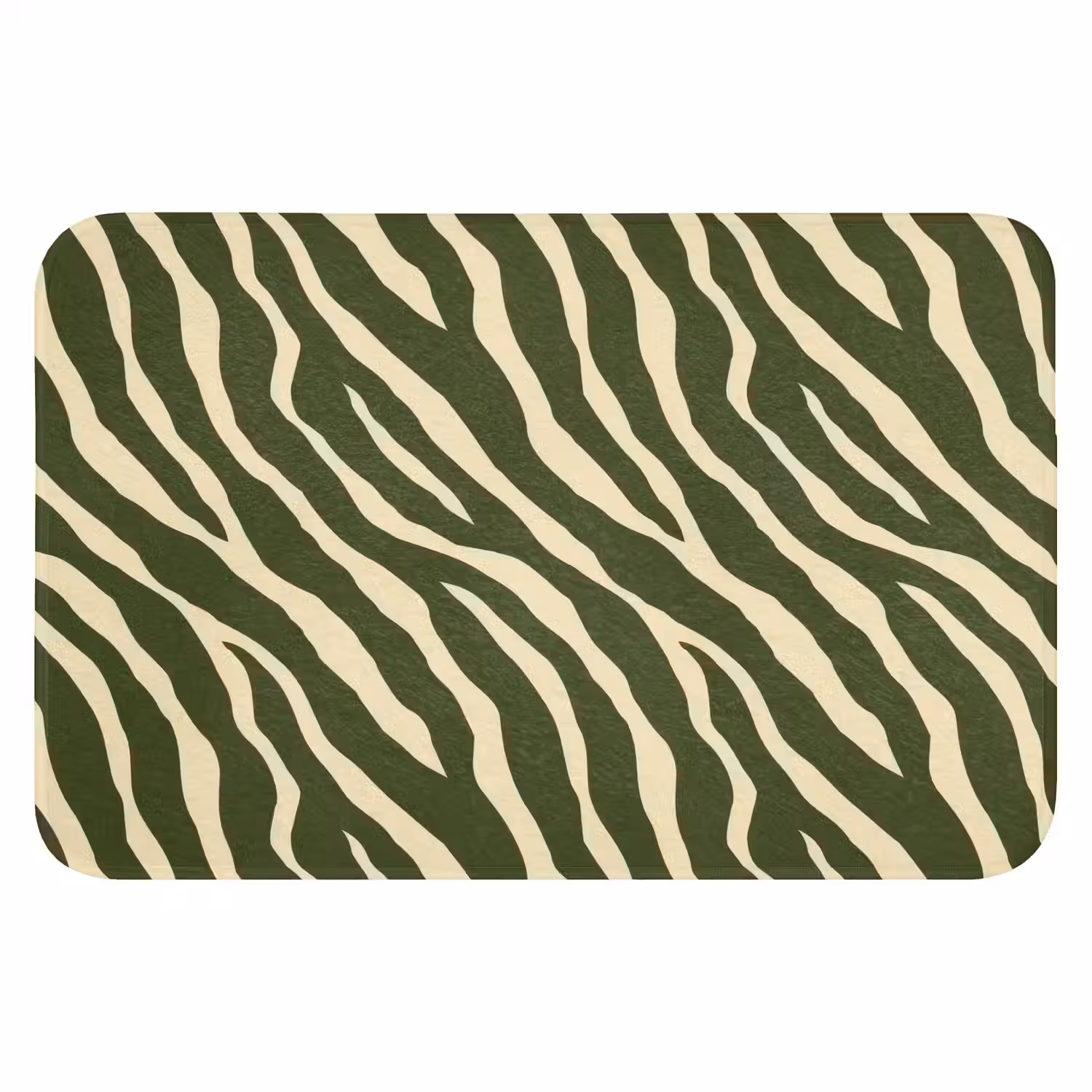 Zebra - Patroon - Groen Badmat klein 997 -3d