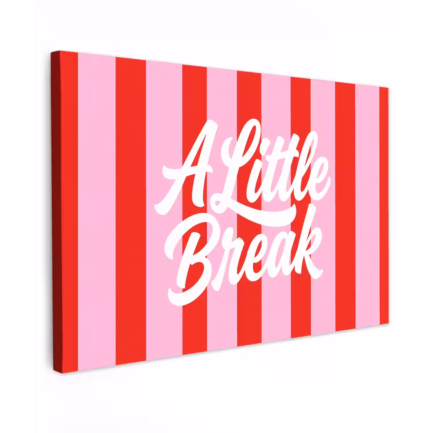 A Little Break - Strepen - Rood - Roze canvas 2cm klein -z3d
