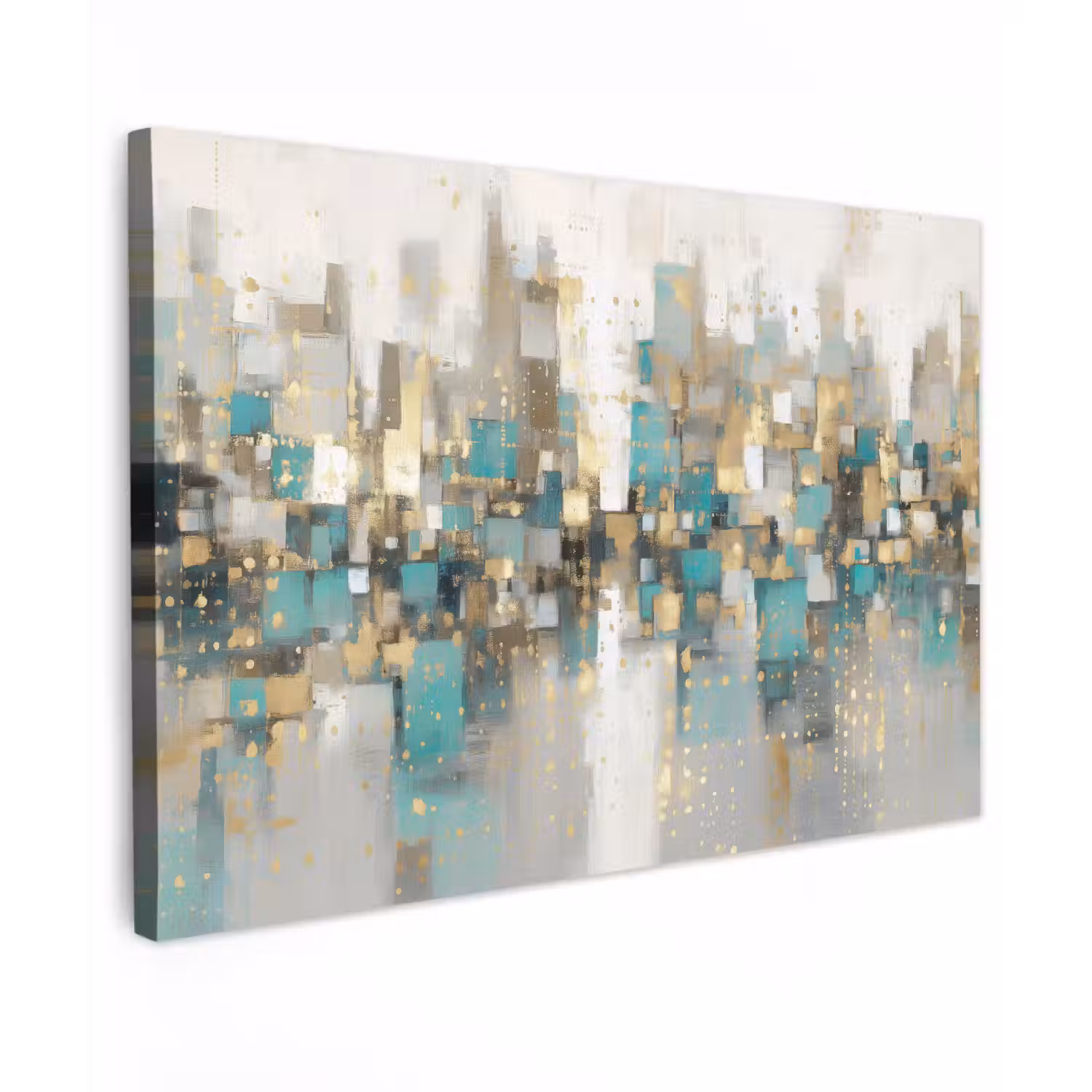 Abstract - Blokken - Goud - Skyline canvas 2cm klein -z3d