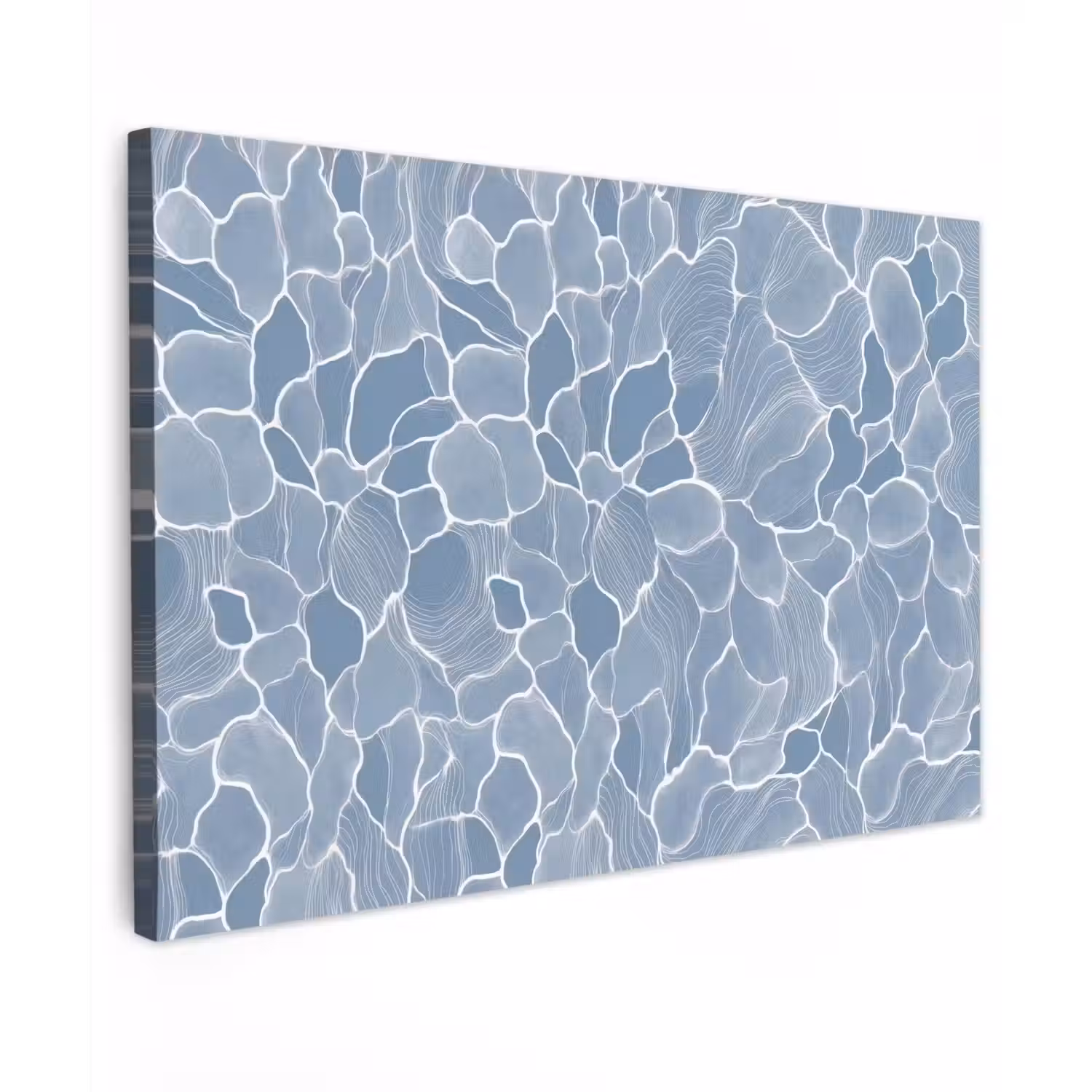 Abstract - Blauw - Bladeren canvas 2cm klein -z3d