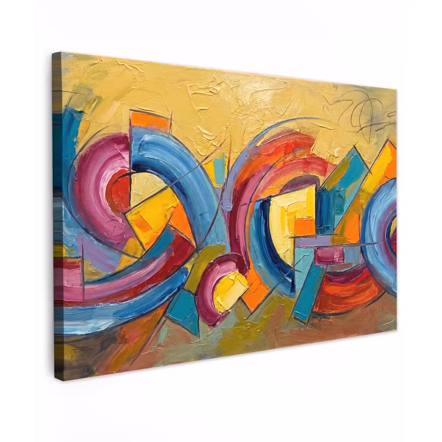 Abstract - Cirkels - Schilderij - Kleurrijk - Dynamisch canvas 2cm klein -z3d