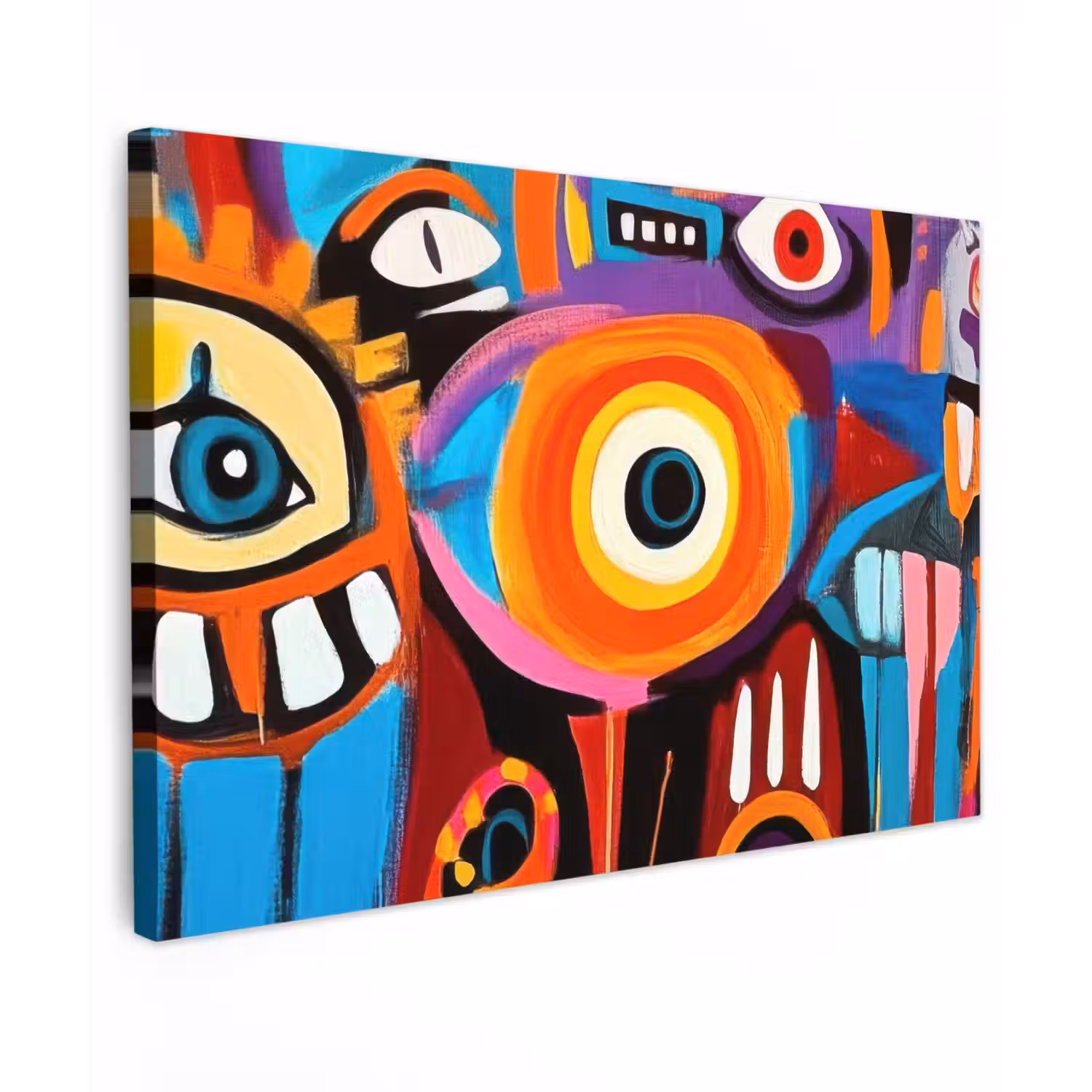 Abstract - Gezicht - Kleurrijk canvas 2cm klein -z3d
