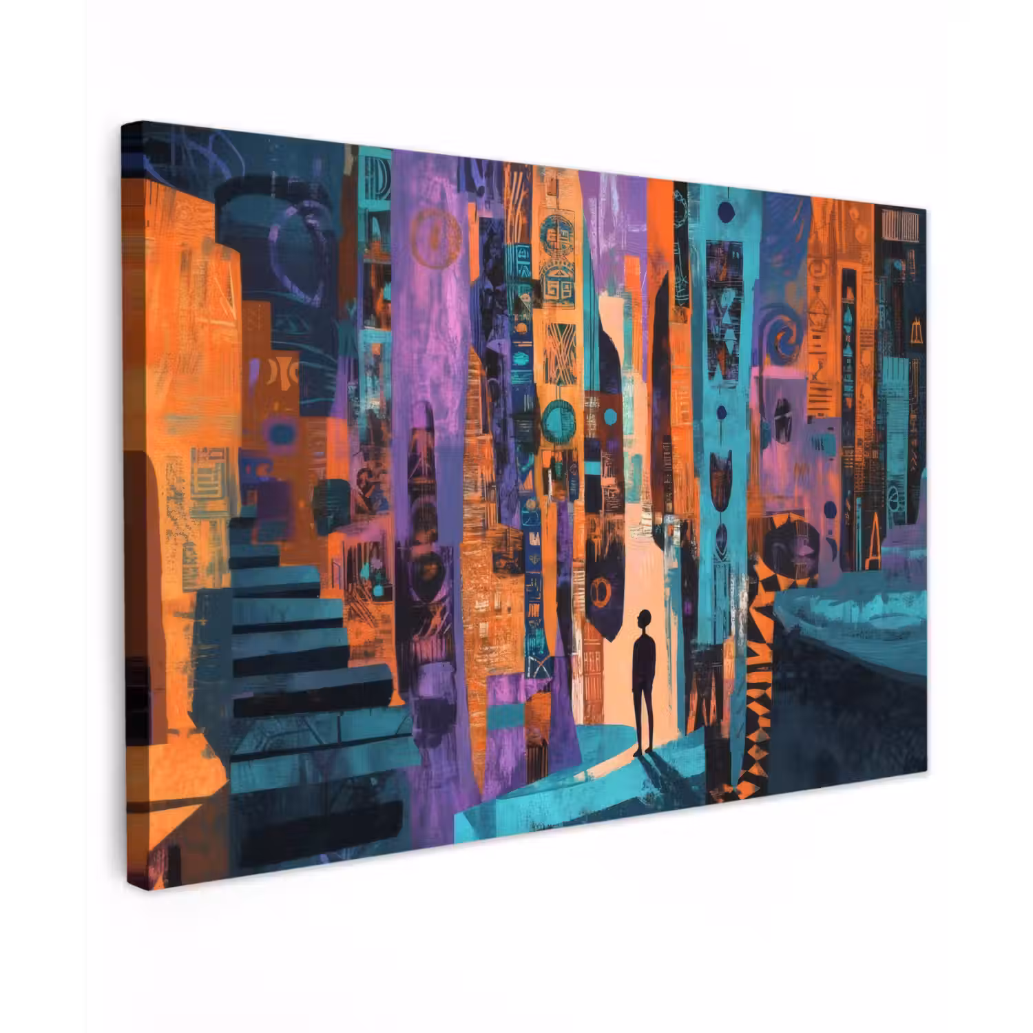 Abstract - Figuren - Kleurrijk canvas 2cm klein -z3d