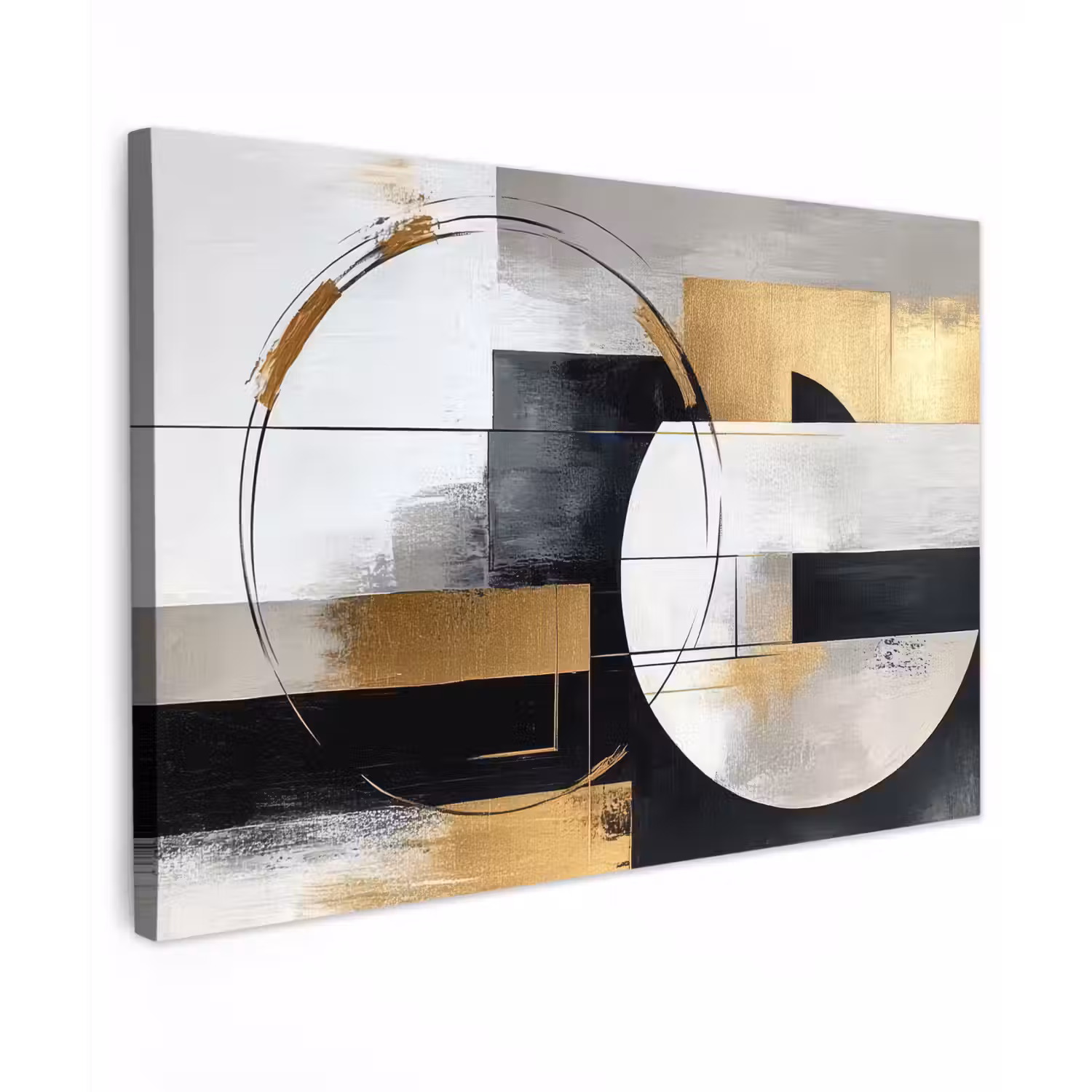 Abstract - Goud - Zilver - Vormen - Aesthetic canvas 2cm klein -z3d