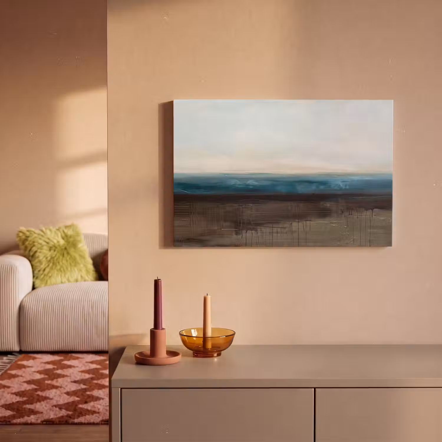 Abstract - Landschap - Horizon - Blauw - Modern canvas 2cm klein -sfeer1