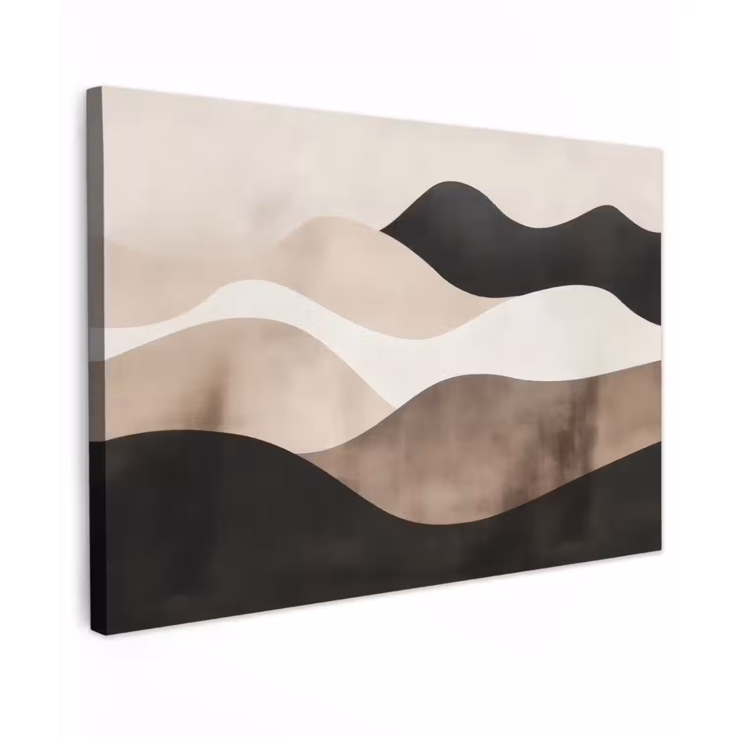 Abstract - Landschap - Golven - Crèmekleur canvas 2cm klein -z3d