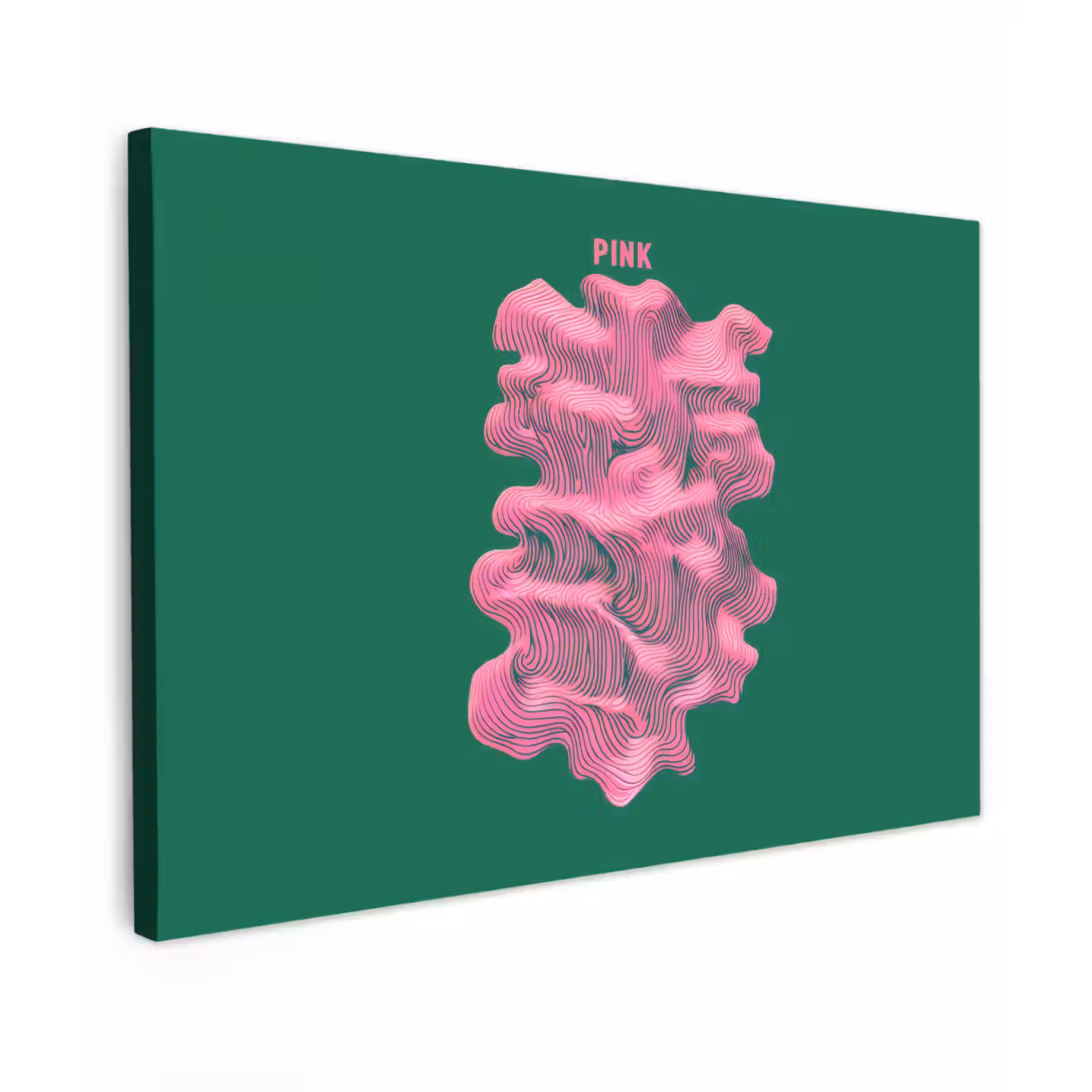 Abstract - Pink - Lijnen - Groen canvas 2cm klein -z3d