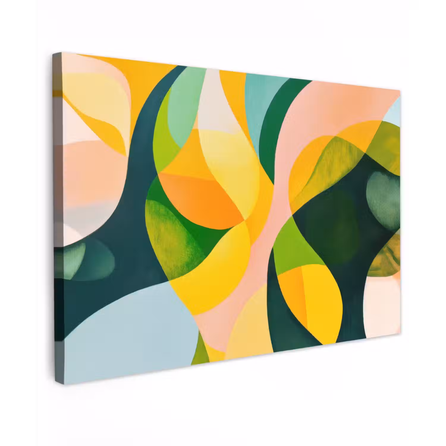 Abstract - Geel - Roze - Groen canvas 2cm klein -z3d