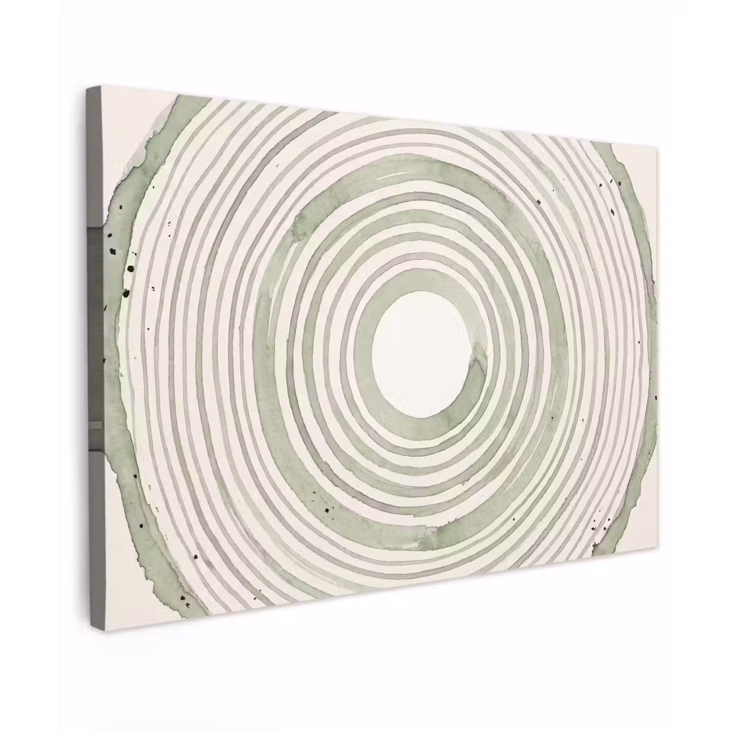 Abstractie - Cirkels - Waterverf - Groen - Modern canvas 2cm klein -z3d