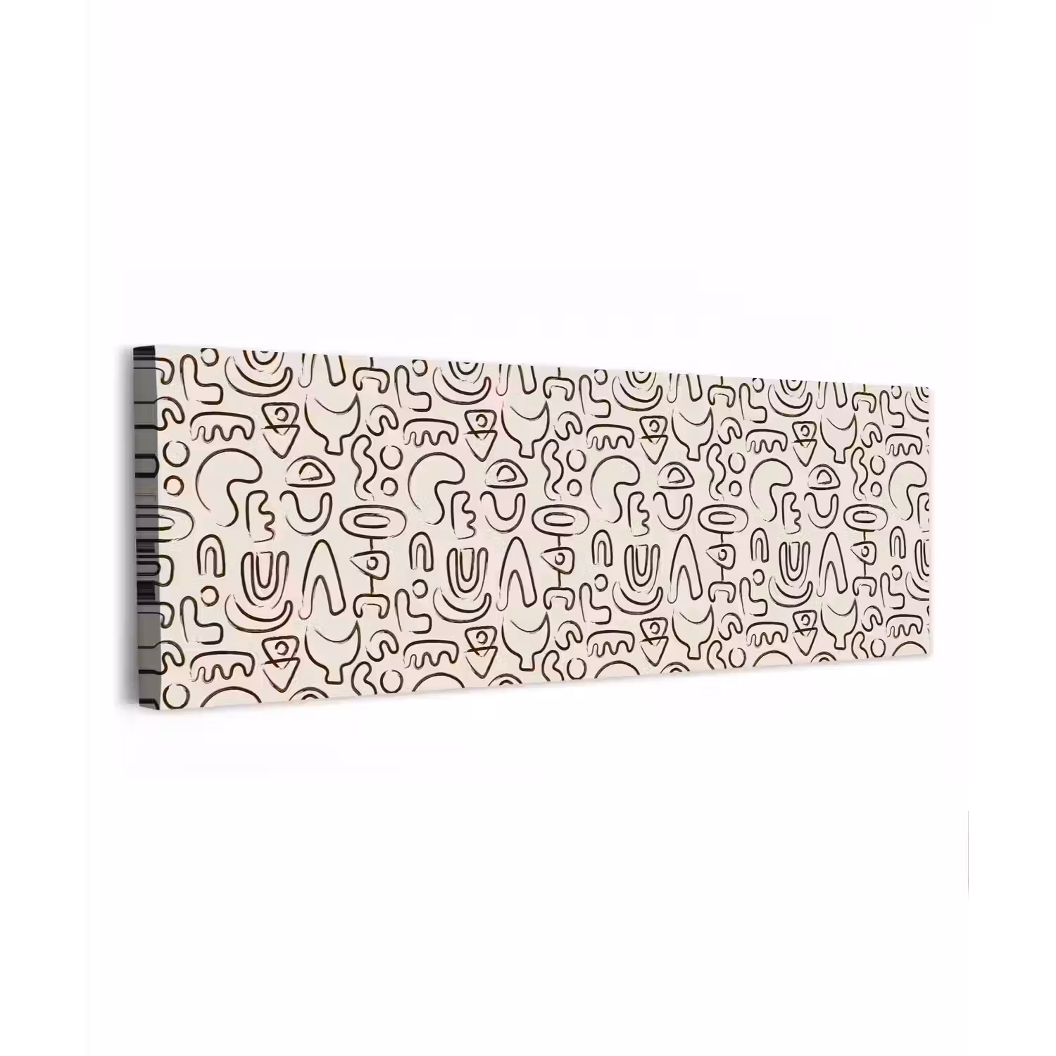 Abstract - Beige - Patroon - Donkerbruin canvas 2cm klein 828 -z3d