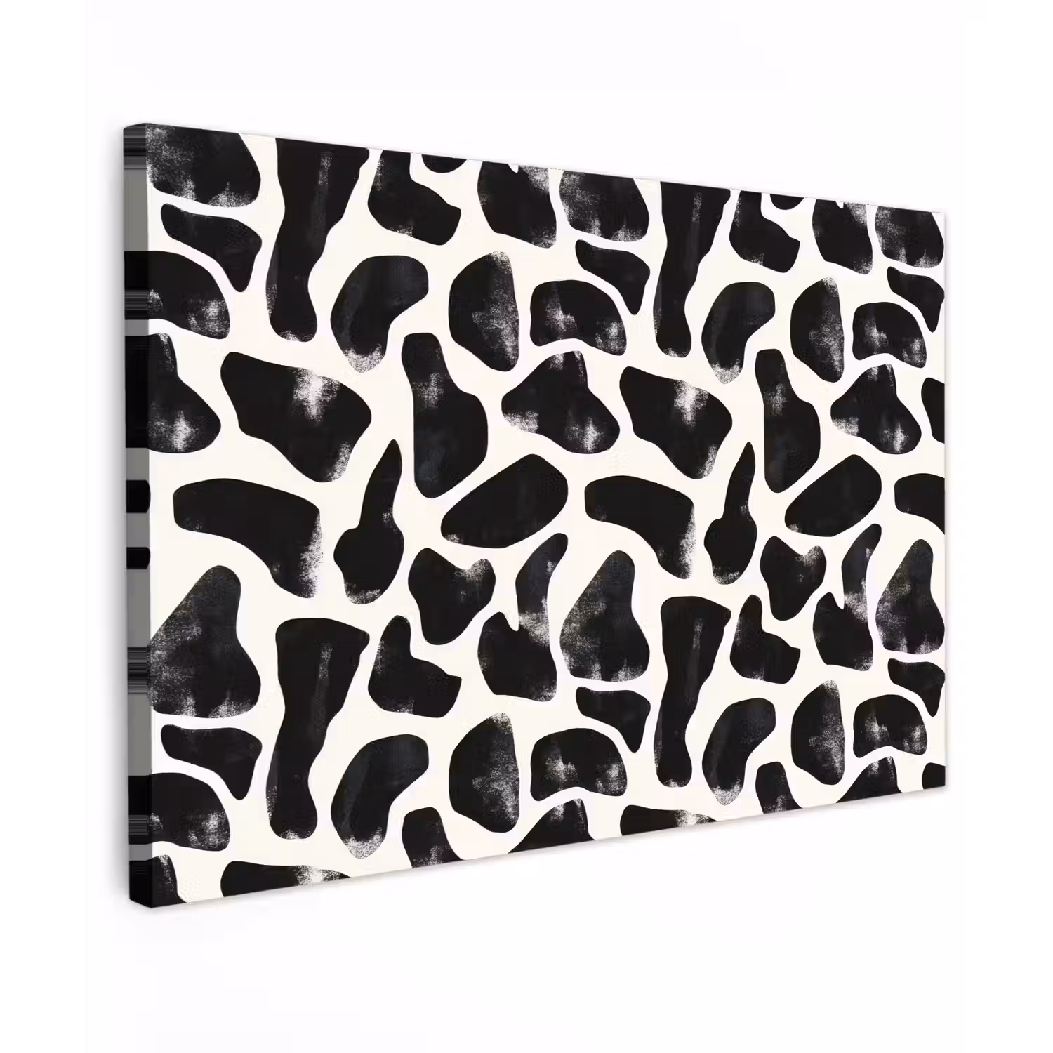 Dierenpatroon - Vlekken - Zwart - Wit canvas 2cm klein 34 -z3d