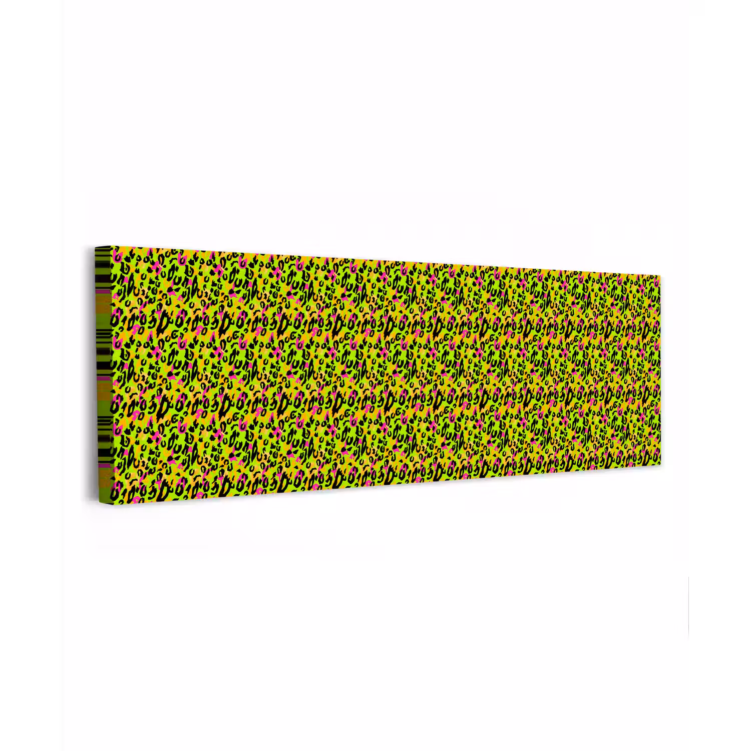 Dieren - Neon - Groen - Panterprint canvas 2cm klein 828 -z3d