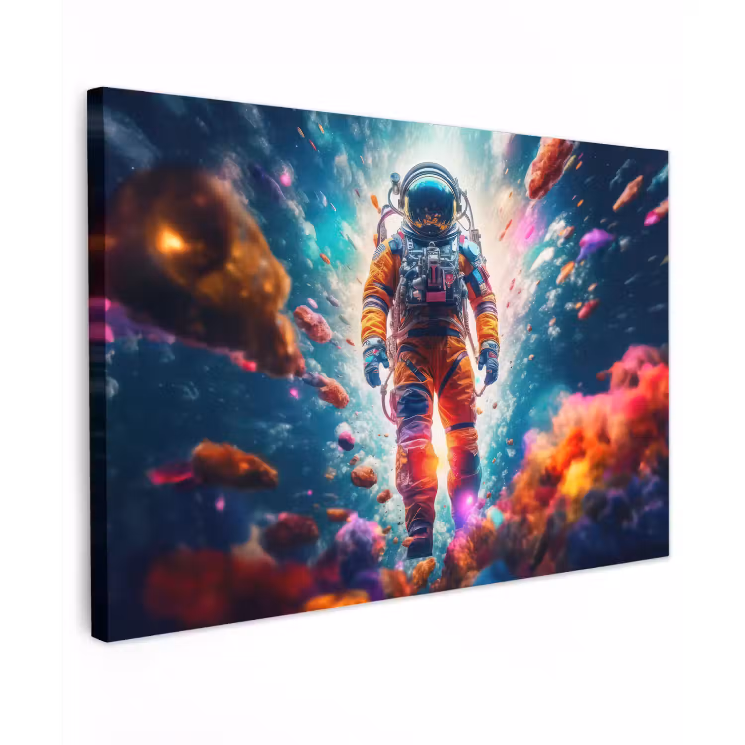 Astronaut - Neon - Meteoriet - Neon canvas 2cm klein -z3d