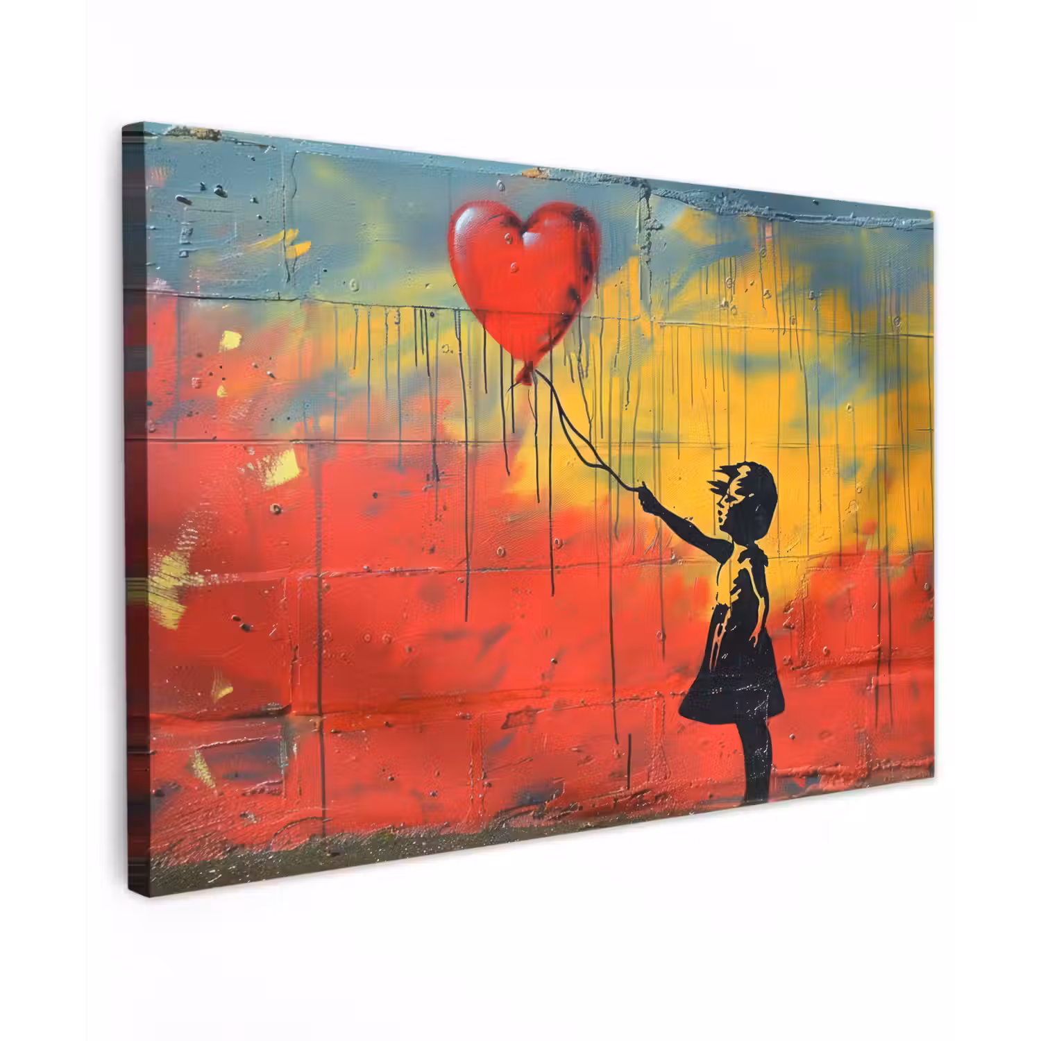 Banksy - Kunst - Graffiti - Meisje - Street art canvas 2cm klein -z3d