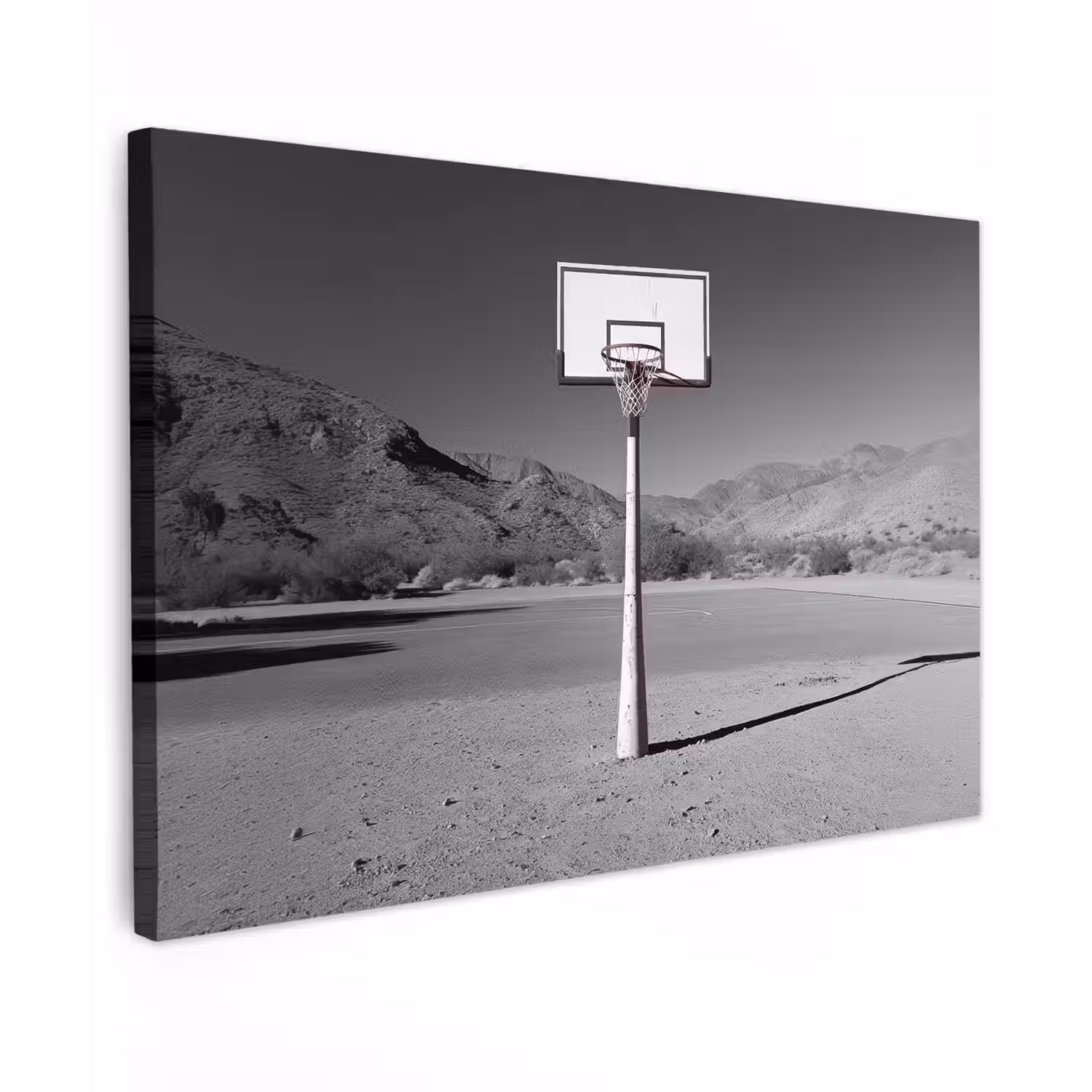 Basketbalpaal - Landschap - Zand - Wit canvas 2cm klein -z3d