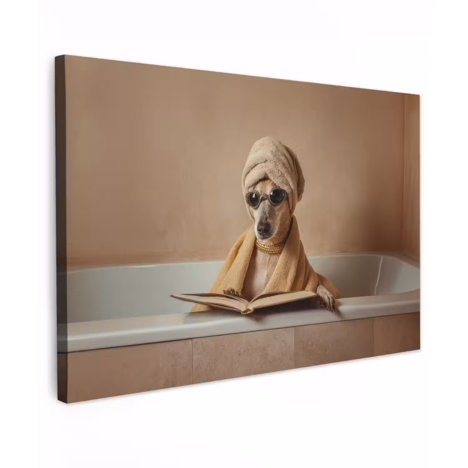 Bad - Hond - Boek - Zonnebril canvas 2cm klein -z3d