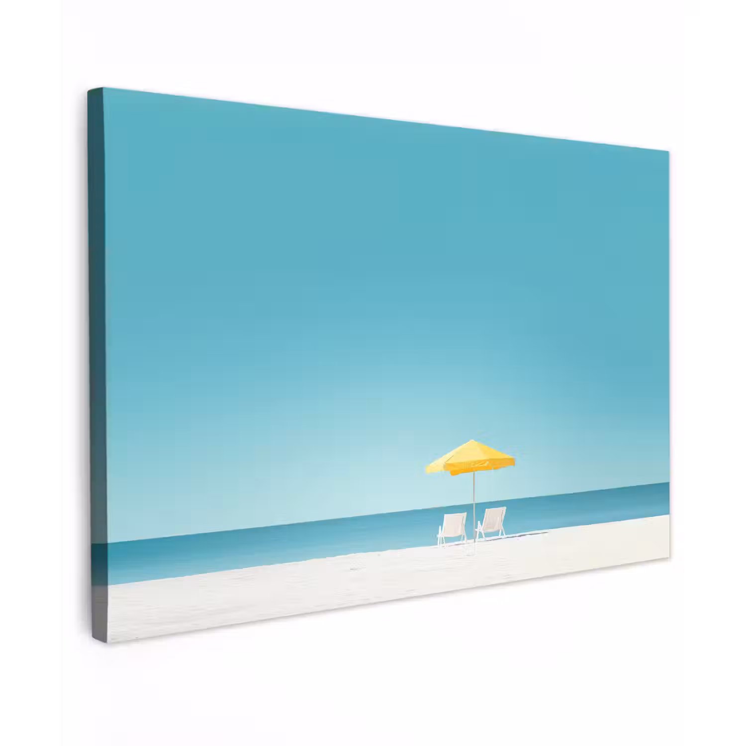Strand - Blauwe lucht - Geel - Parasol canvas 2cm klein -z3d
