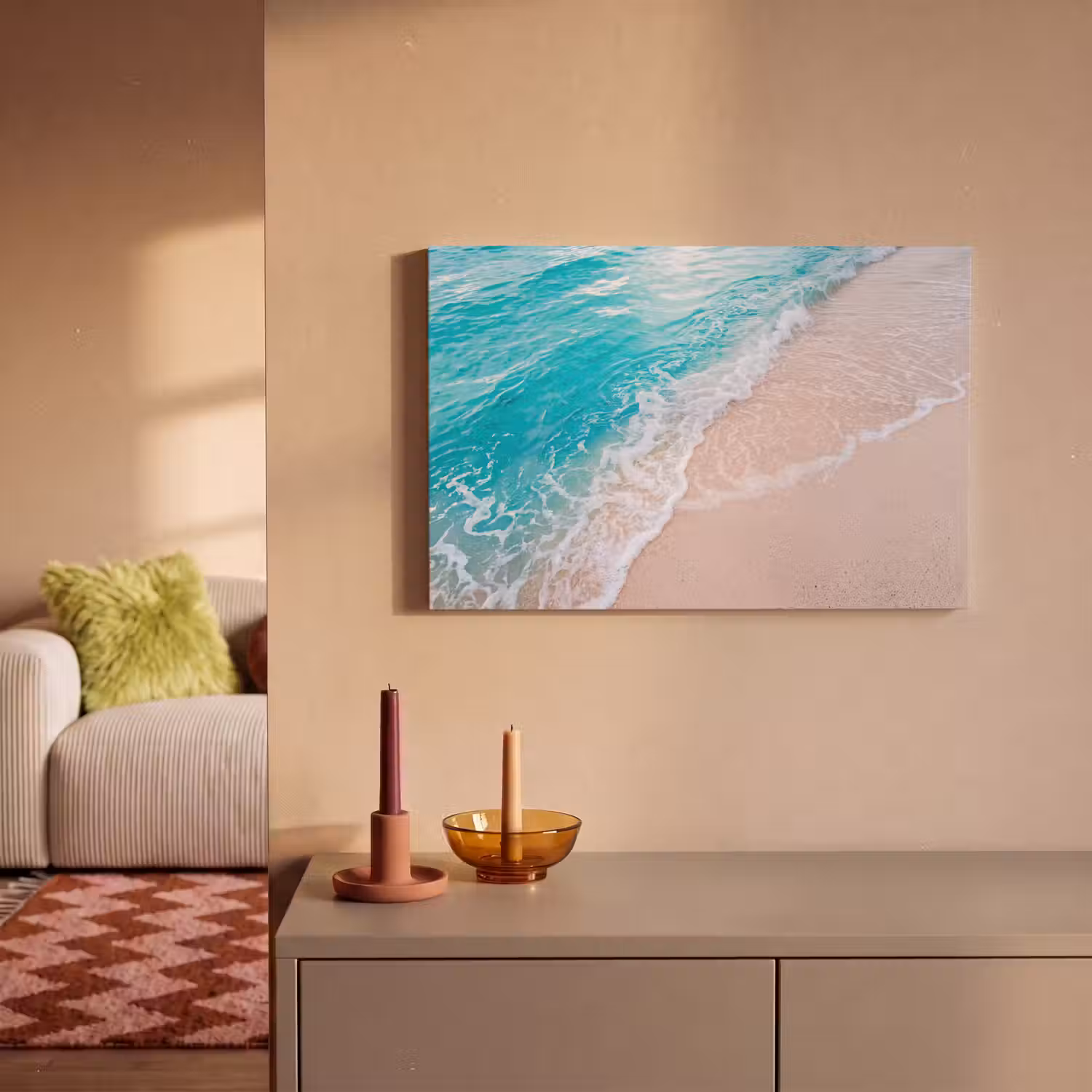 Strand - Zee - Golf - Natuur - Blauw canvas 2cm klein -sfeer1