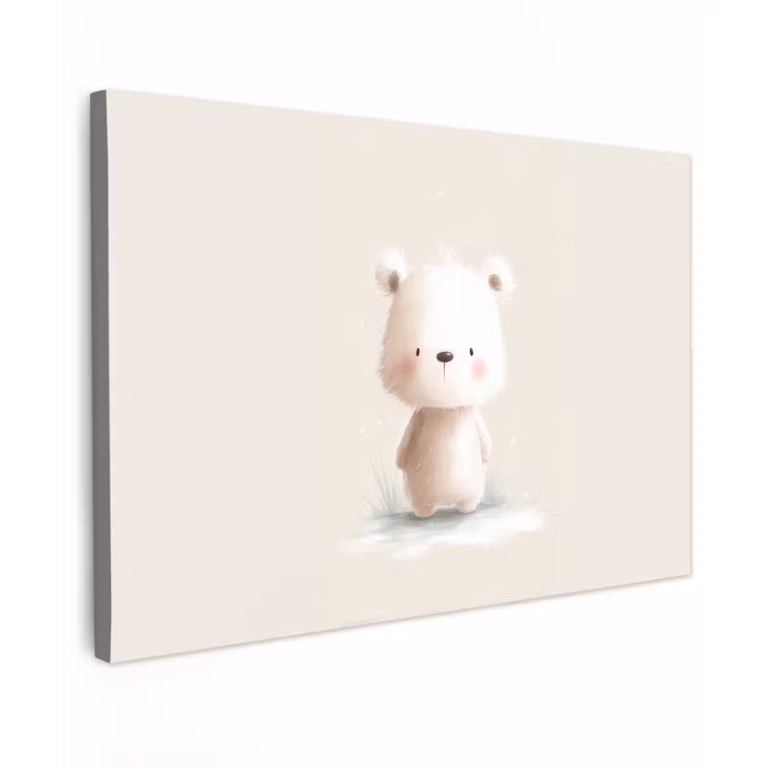 Beertje - Sneeuwvlokje - Wit - Pluizig canvas 2cm klein -z3d