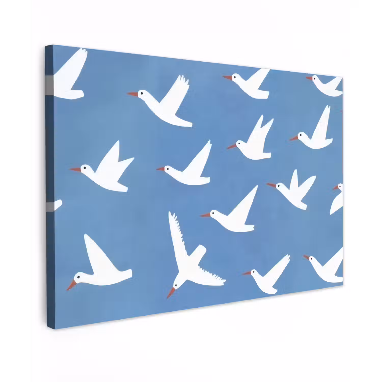 Vogels - Wit - Patroon canvas 2cm klein -z3d