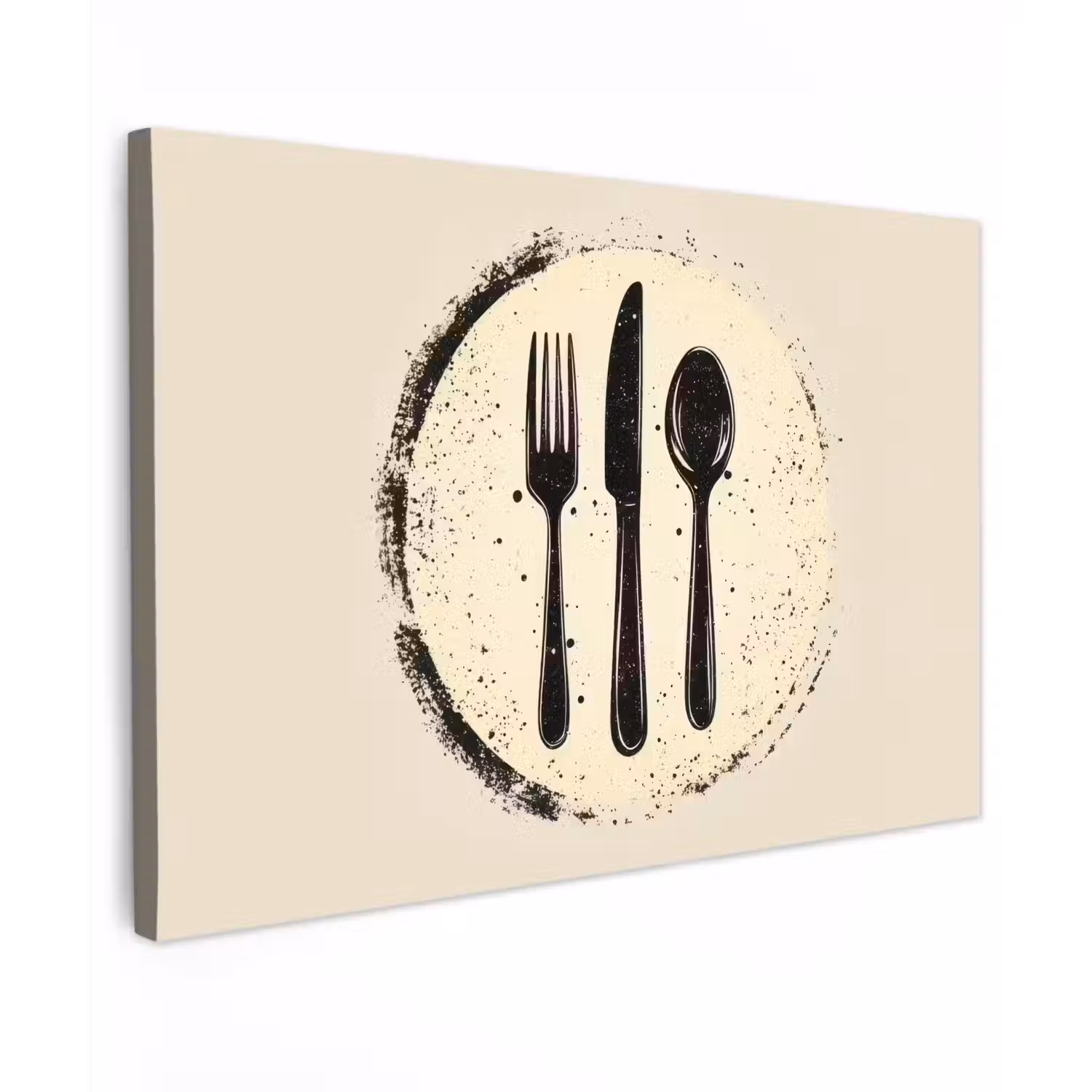 Zwart - Bestek - Rondje canvas 2cm klein -z3d