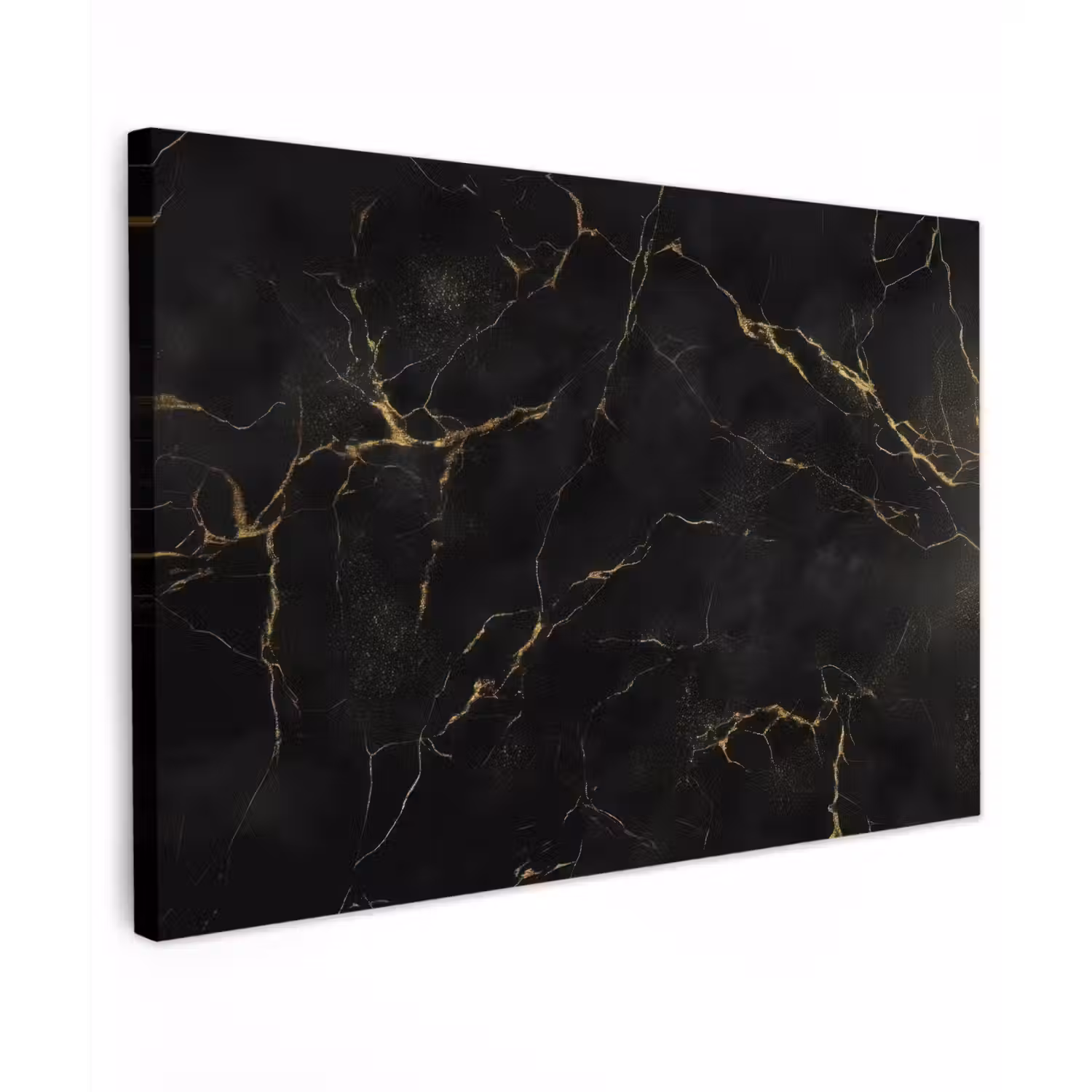 Zwart marmer - Gouden aders - Klassiek canvas 2cm klein -z3d