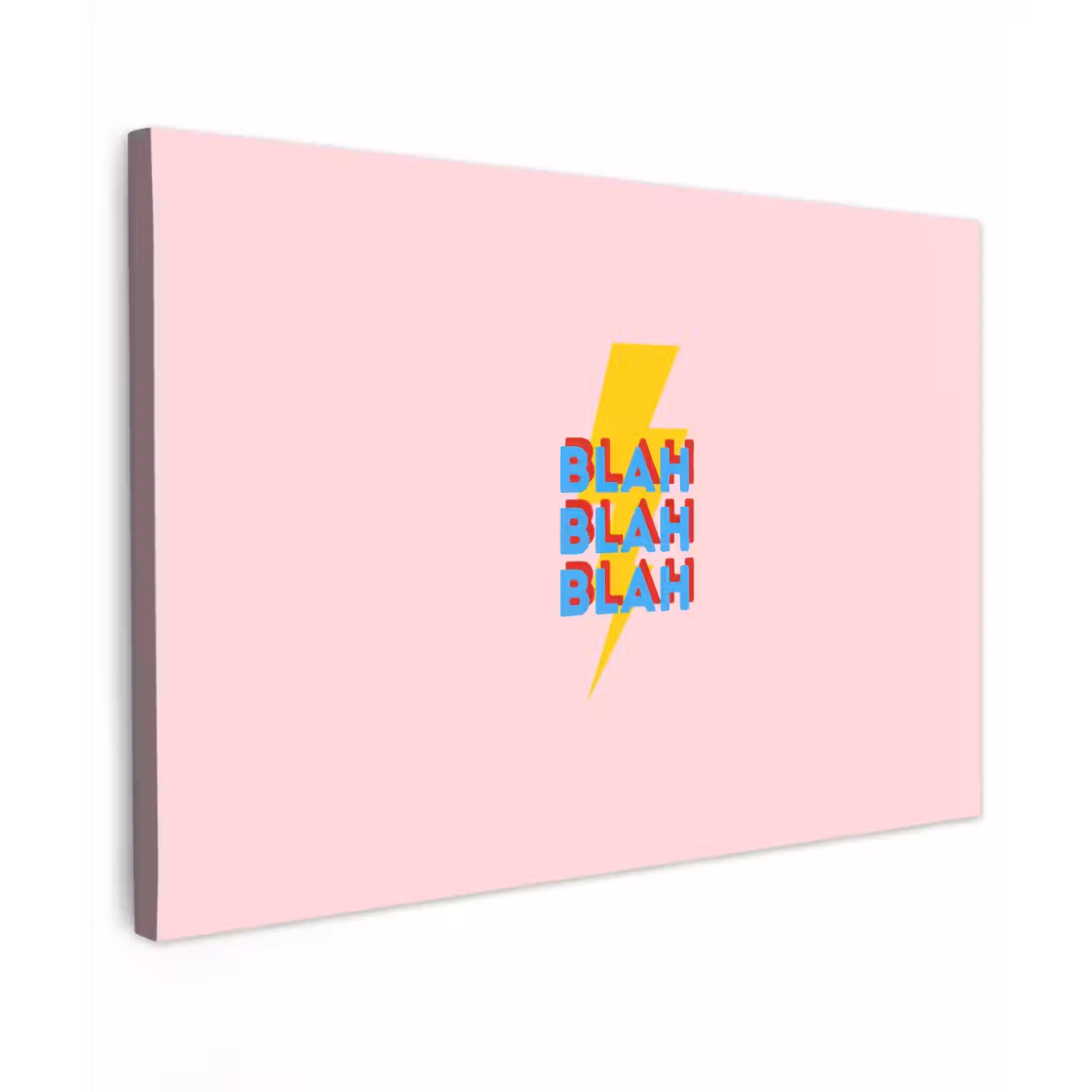 Blah - Bliksem - Roze canvas 2cm klein -z3d