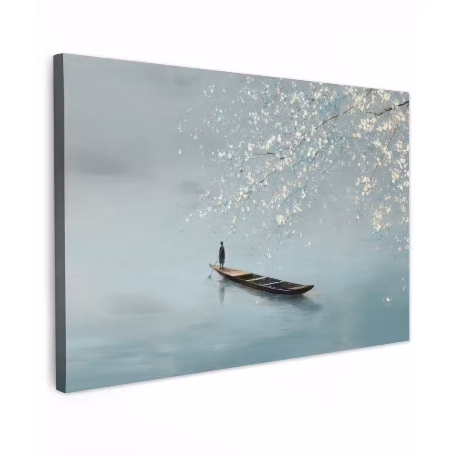Bloesems - Minimalistisch - Wateroppervlak - Boot canvas 2cm klein -z3d