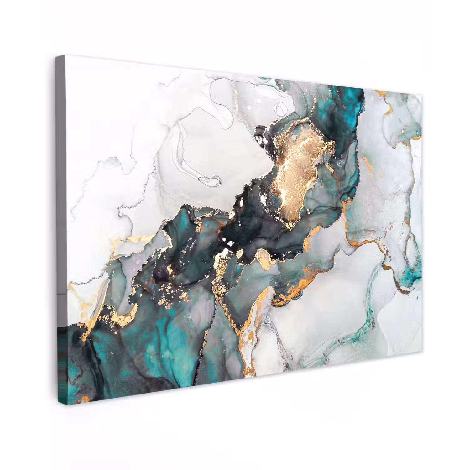 Blauw - Marmer - Goud canvas 2cm klein -z3d